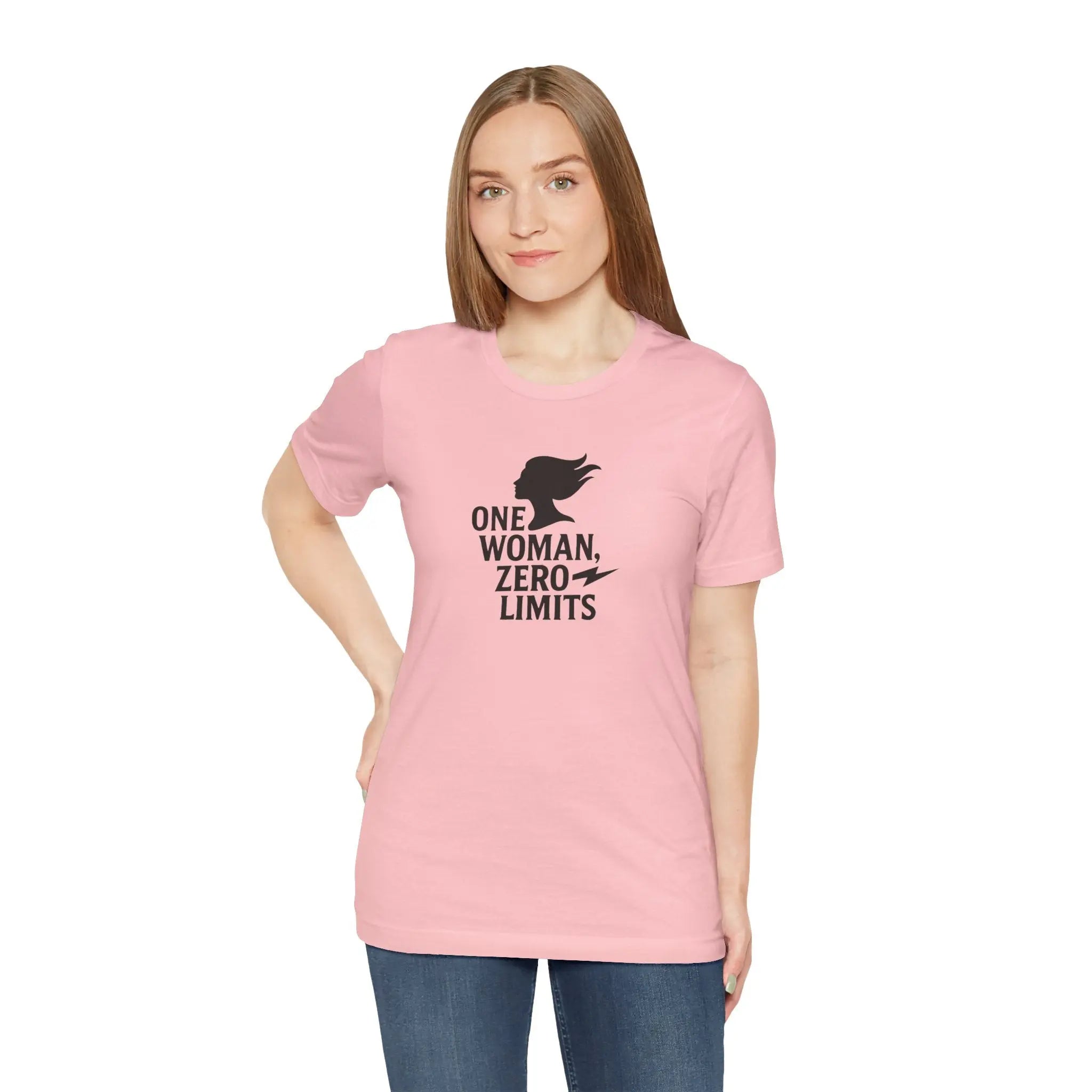 "One Woman Zero Limits" Motivational Women Empowerment T-Shirt – Feminist Graphic Tee for Strong Independent Women - Teezers