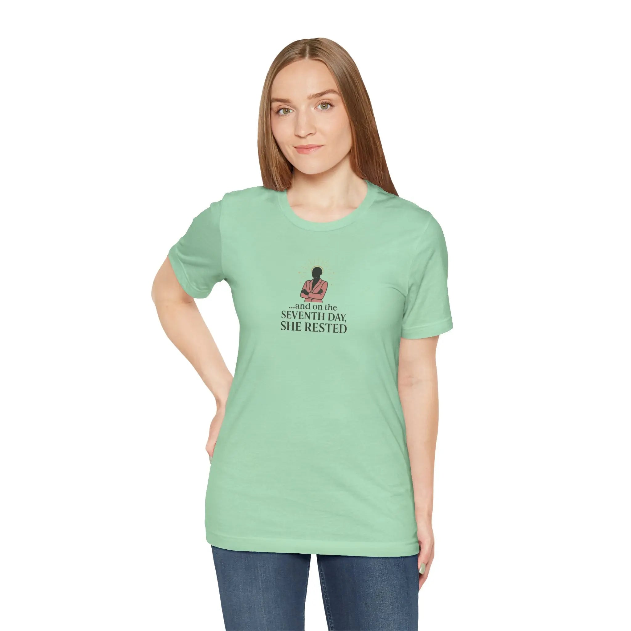 And On the 7th Day She Rested T-Shirt – Empowering Self-Care Tee for Women