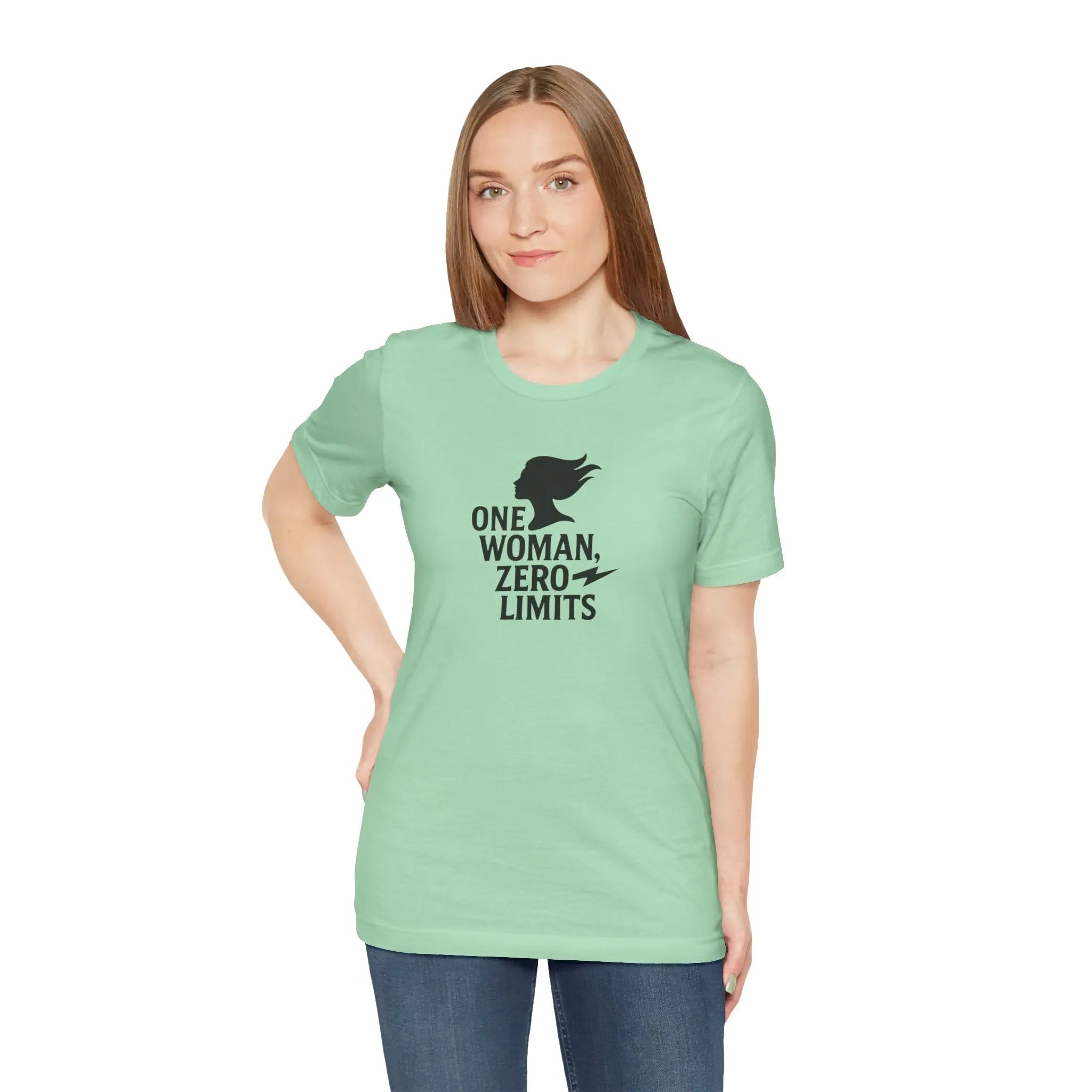 "One Woman Zero Limits" Motivational Women Empowerment T-Shirt – Feminist Graphic Tee for Strong Independent Women - Teezers