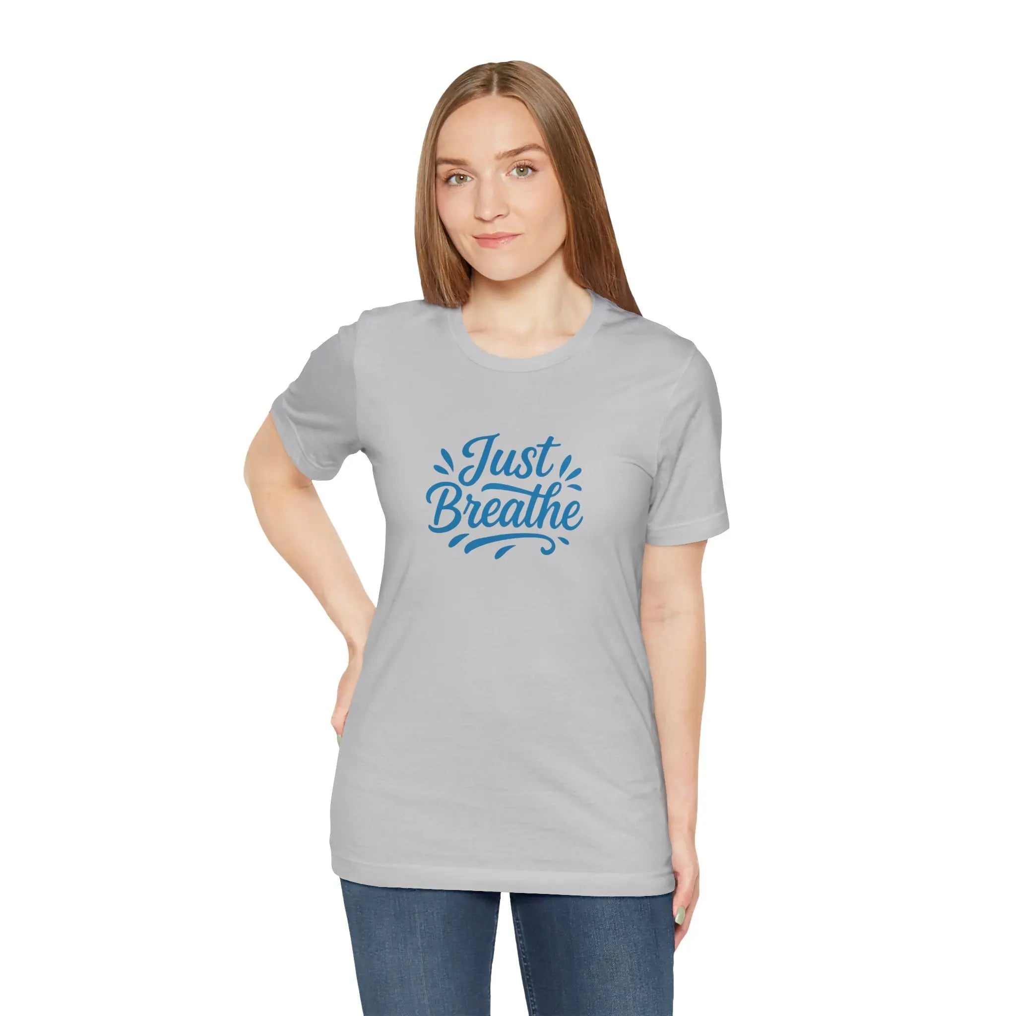 "Just Breathe" Motivational T-Shirt for Women – Empowering Self-Care Tee, Mental Health Awareness Shirt, Gift for Her - Teezers