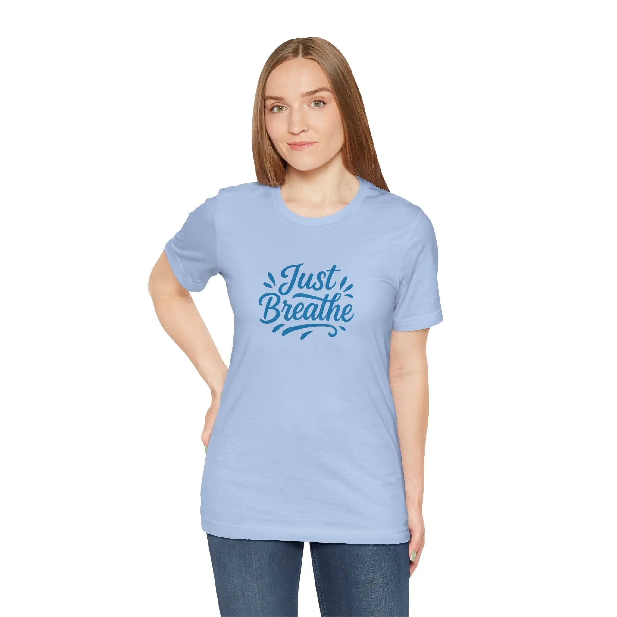"Just Breathe" Motivational T-Shirt for Women – Empowering Self-Care Tee, Mental Health Awareness Shirt, Gift for Her - Teezers