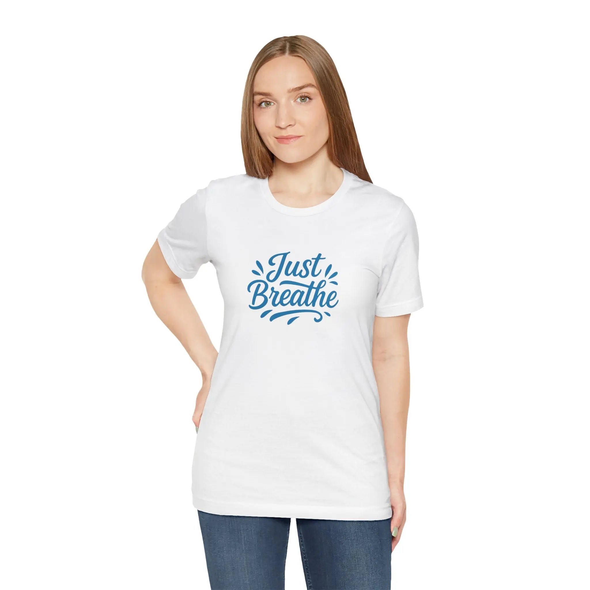 "Just Breathe" Motivational T-Shirt for Women – Empowering Self-Care Tee, Mental Health Awareness Shirt, Gift for Her - Teezers