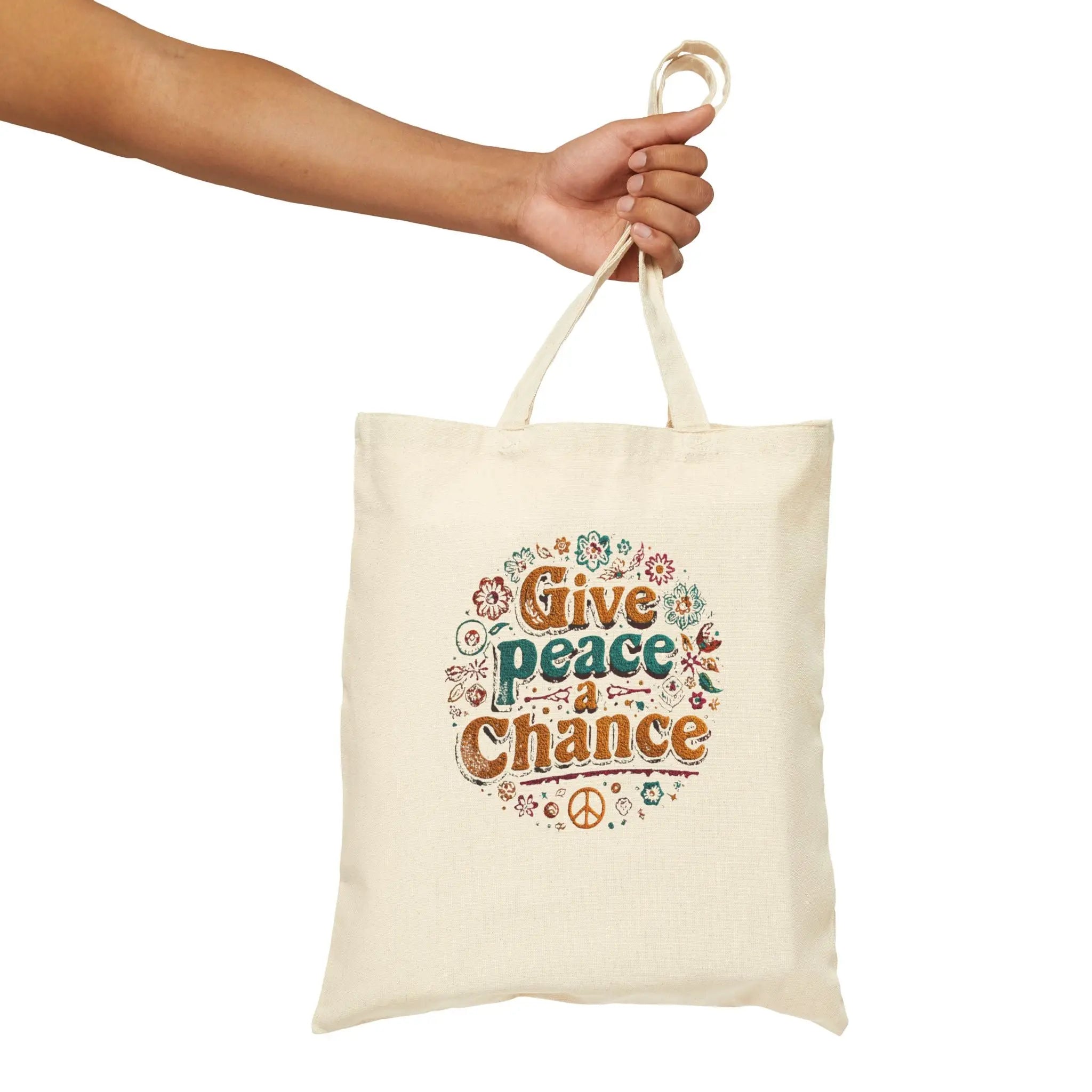 Give Peace A Chance | Custom Printed Anti-War Tote Bag | Teezers Apparel - Teezers