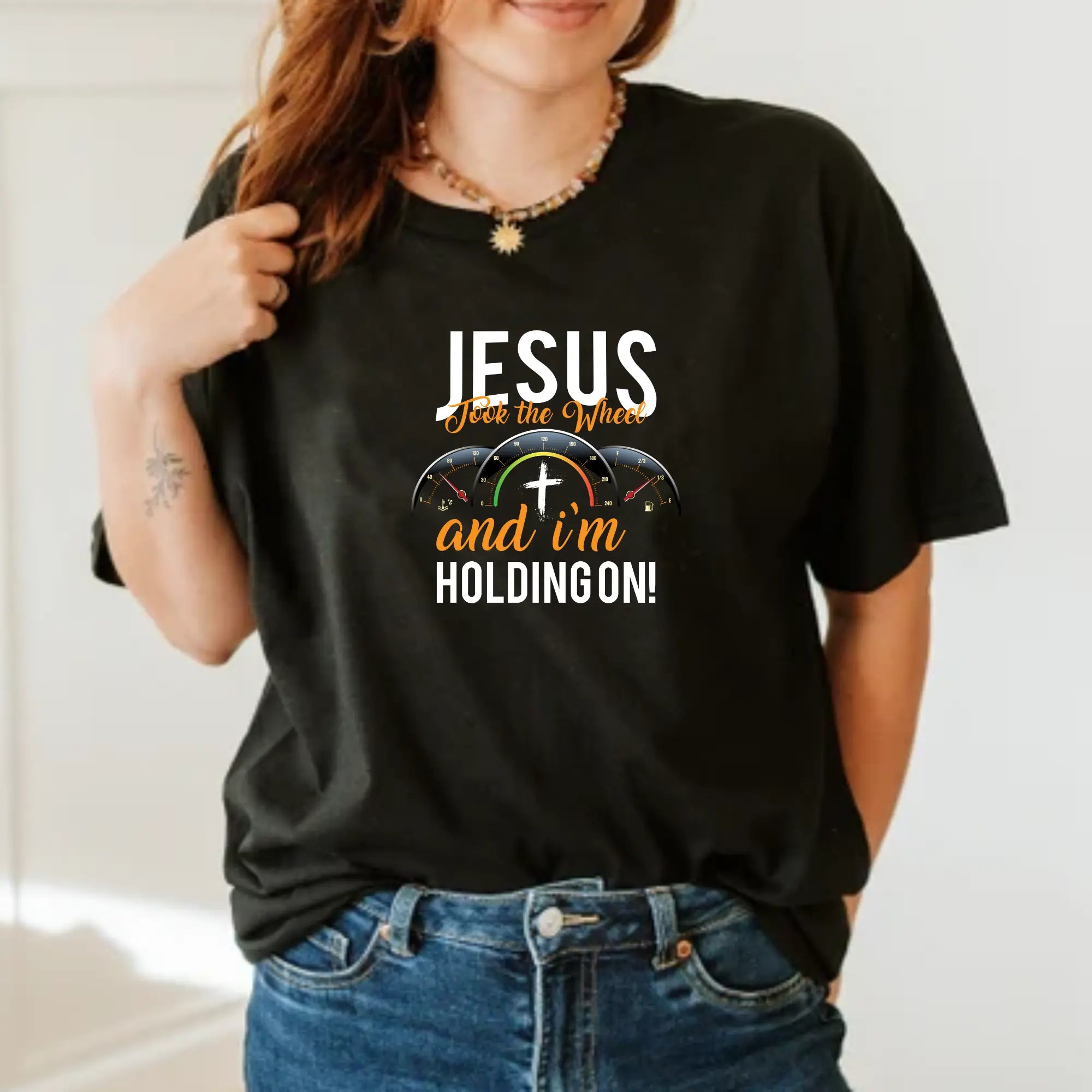 Jesus Takes the Wheel and I’m Holding On Unisex T-shirt - Teezers