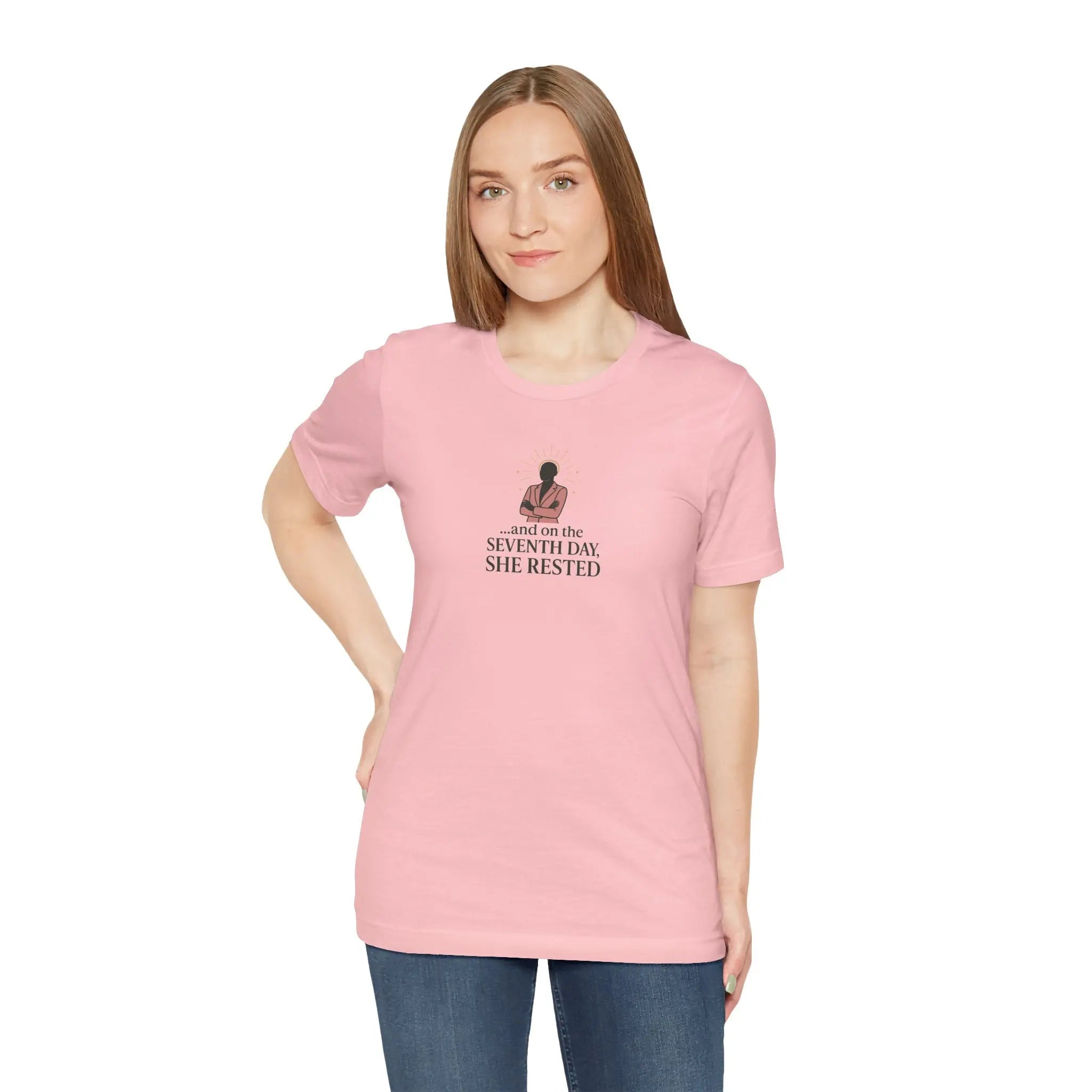 And On the 7th Day She Rested T-Shirt – Empowering Self-Care Tee for Women