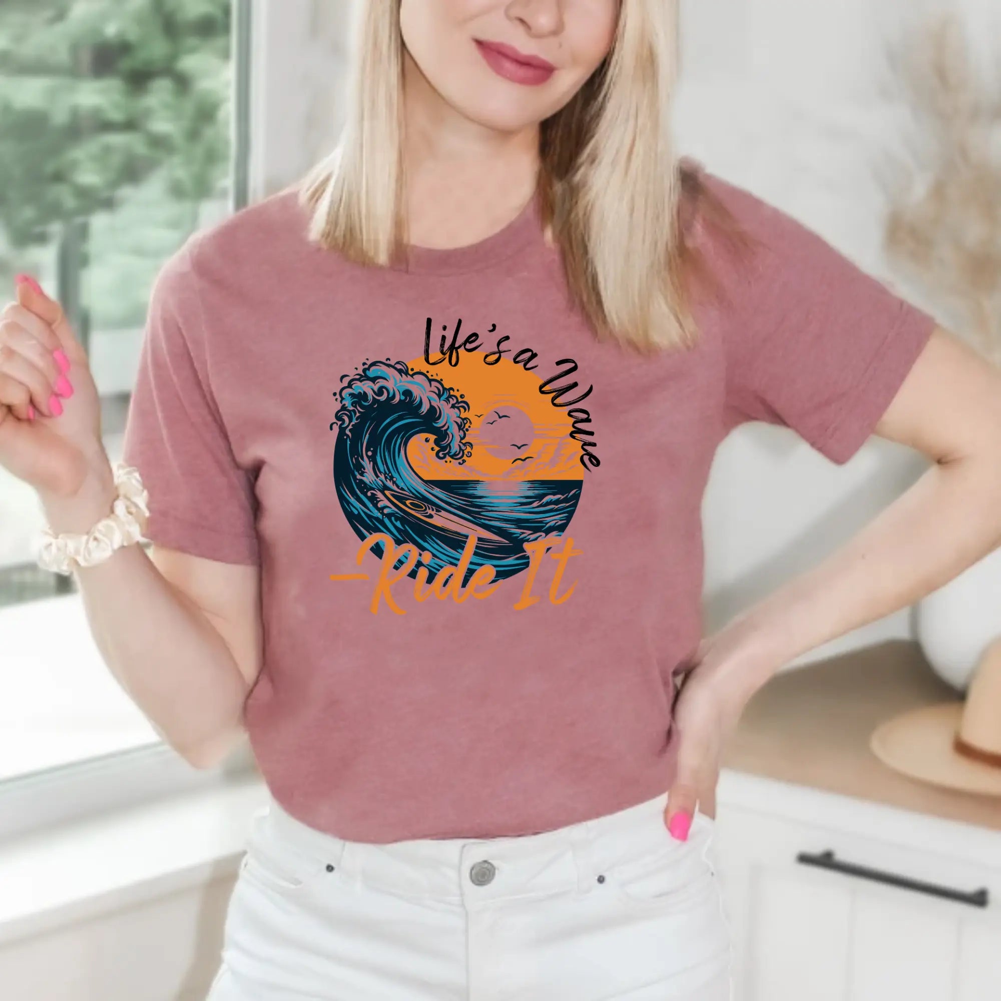 Life’s a Wave, Ride It – Surf-Inspired Unisex T-Shirt | Best Life’s a Wave Shirt Gift for Surfer | Teezers Apparel - Teezers
