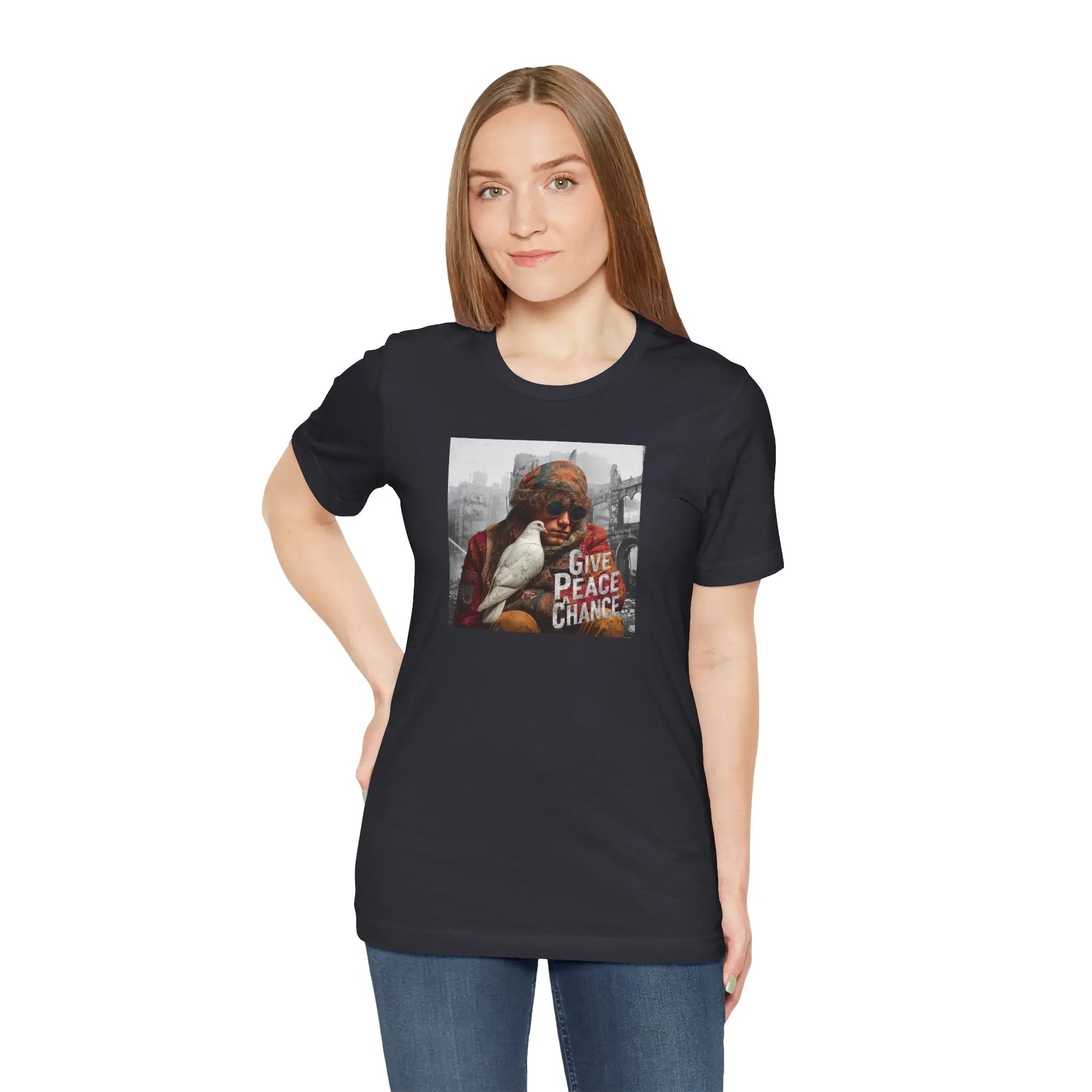 Boy and Dove Unisex T-Shirt | World Peace Symbol Anti-War T-shirt | Teezers Apparel - Teezers