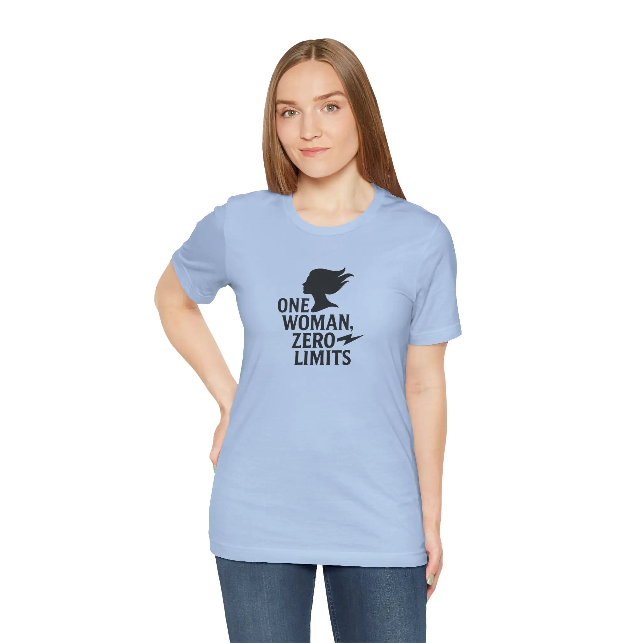 "One Woman Zero Limits" Motivational Women Empowerment T-Shirt – Feminist Graphic Tee for Strong Independent Women - Teezers