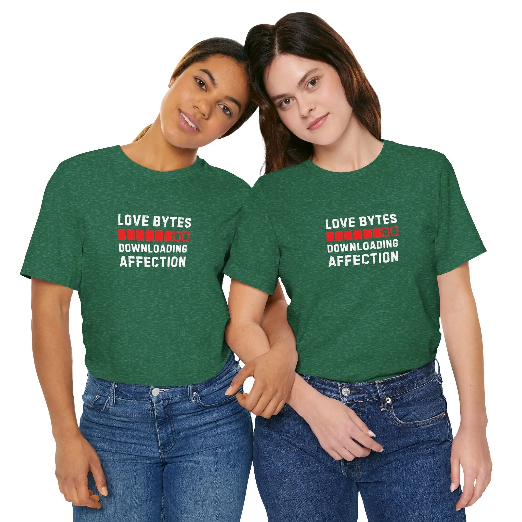 Love Bytes Downloading Affection Unisex T-Shirt - Teezers