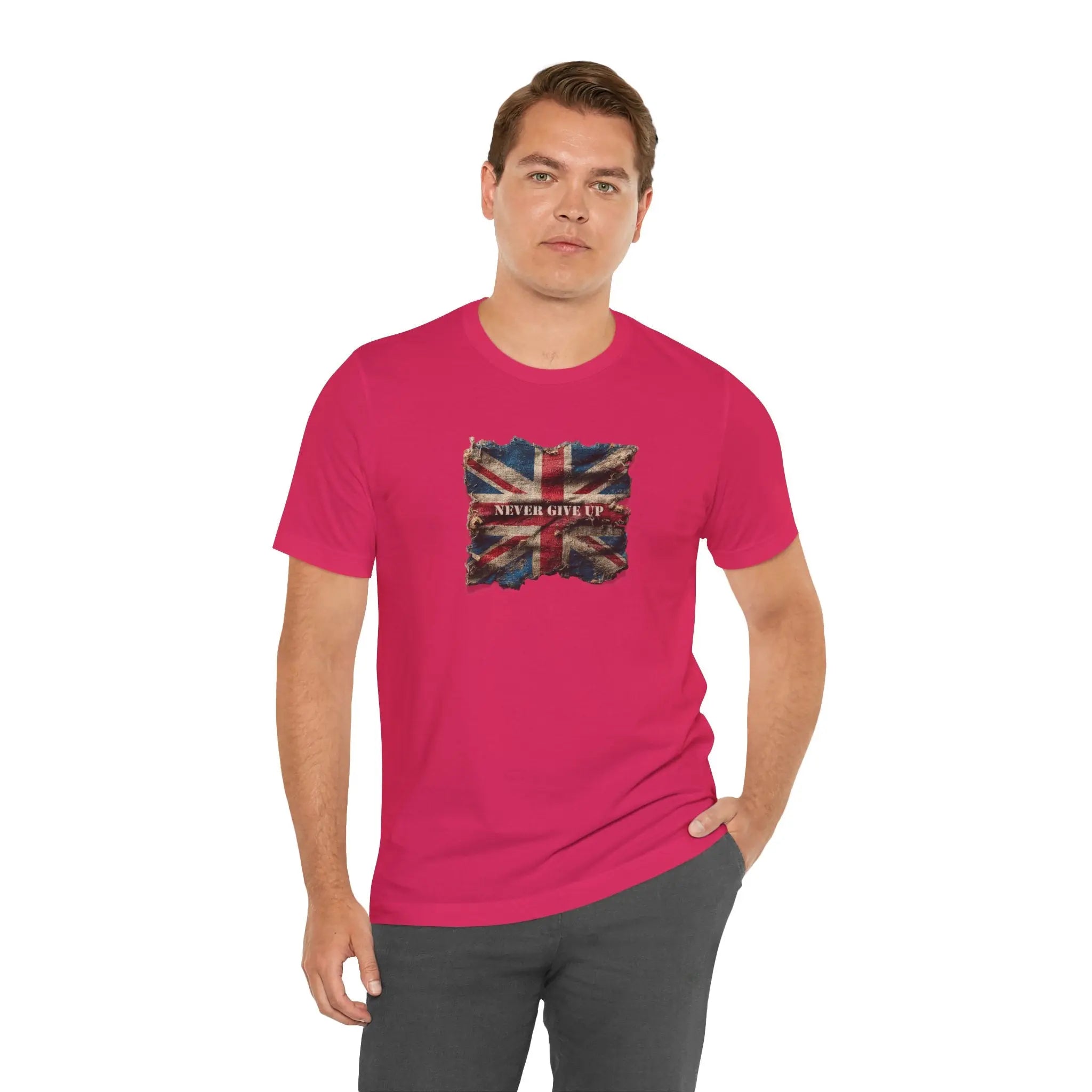 "Never Give Up" Inspirational Unisex T-Shirt – Motivational Quote Tee for Everyday Strength (UK) - Teezers