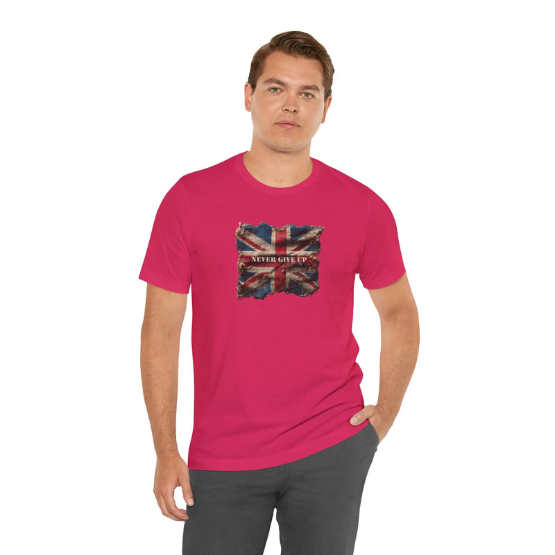 "Never Give Up" Inspirational Unisex T-Shirt – Motivational Quote Tee for Everyday Strength (UK) - Teezers