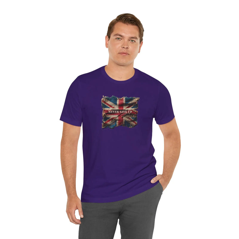 "Never Give Up" Inspirational Unisex T-Shirt – Motivational Quote Tee for Everyday Strength (UK) - Teezers
