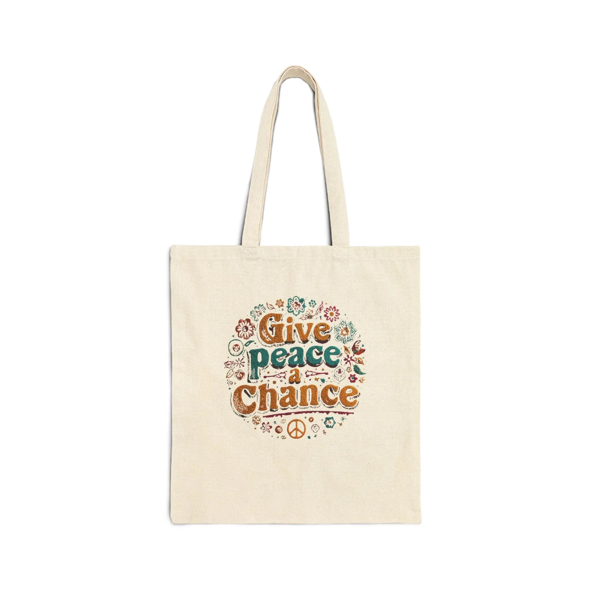 Give Peace A Chance | Custom Printed Anti-War Tote Bag | Teezers Apparel - Teezers
