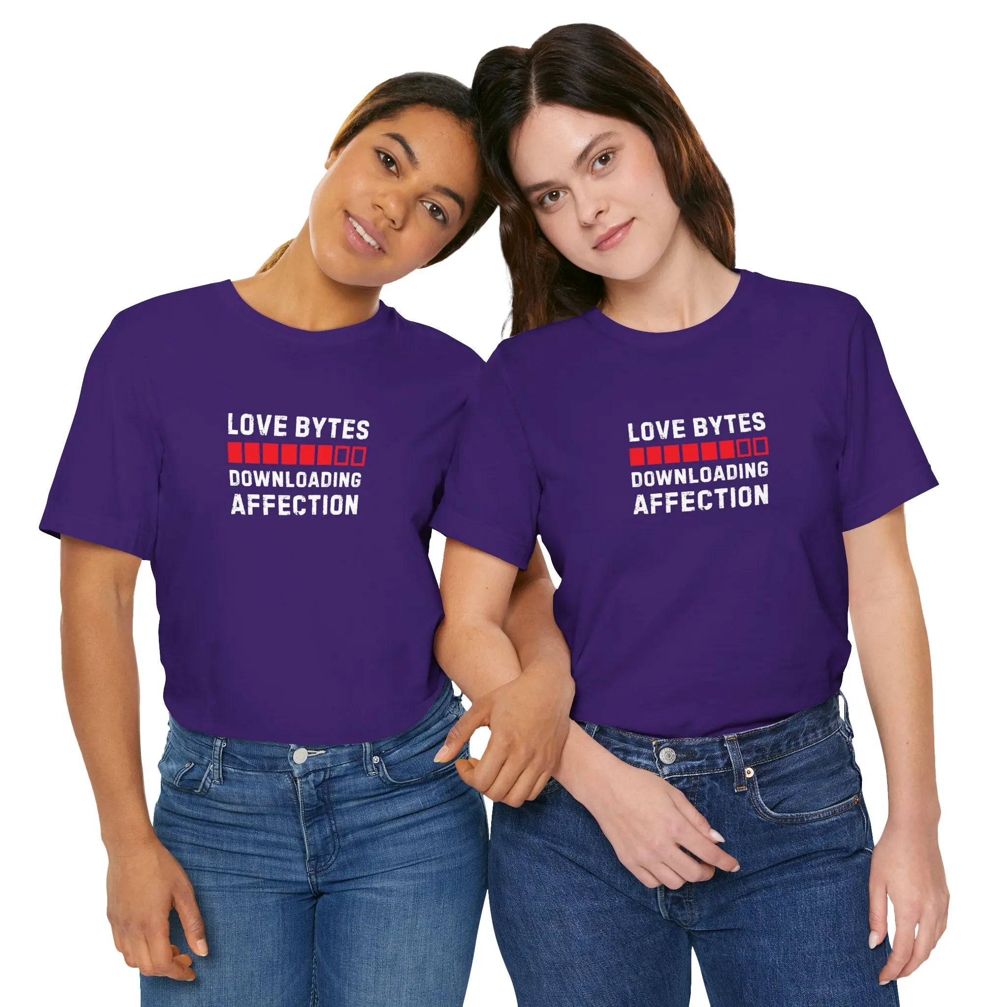 Love Bytes Downloading Affection Unisex T-Shirt - Teezers