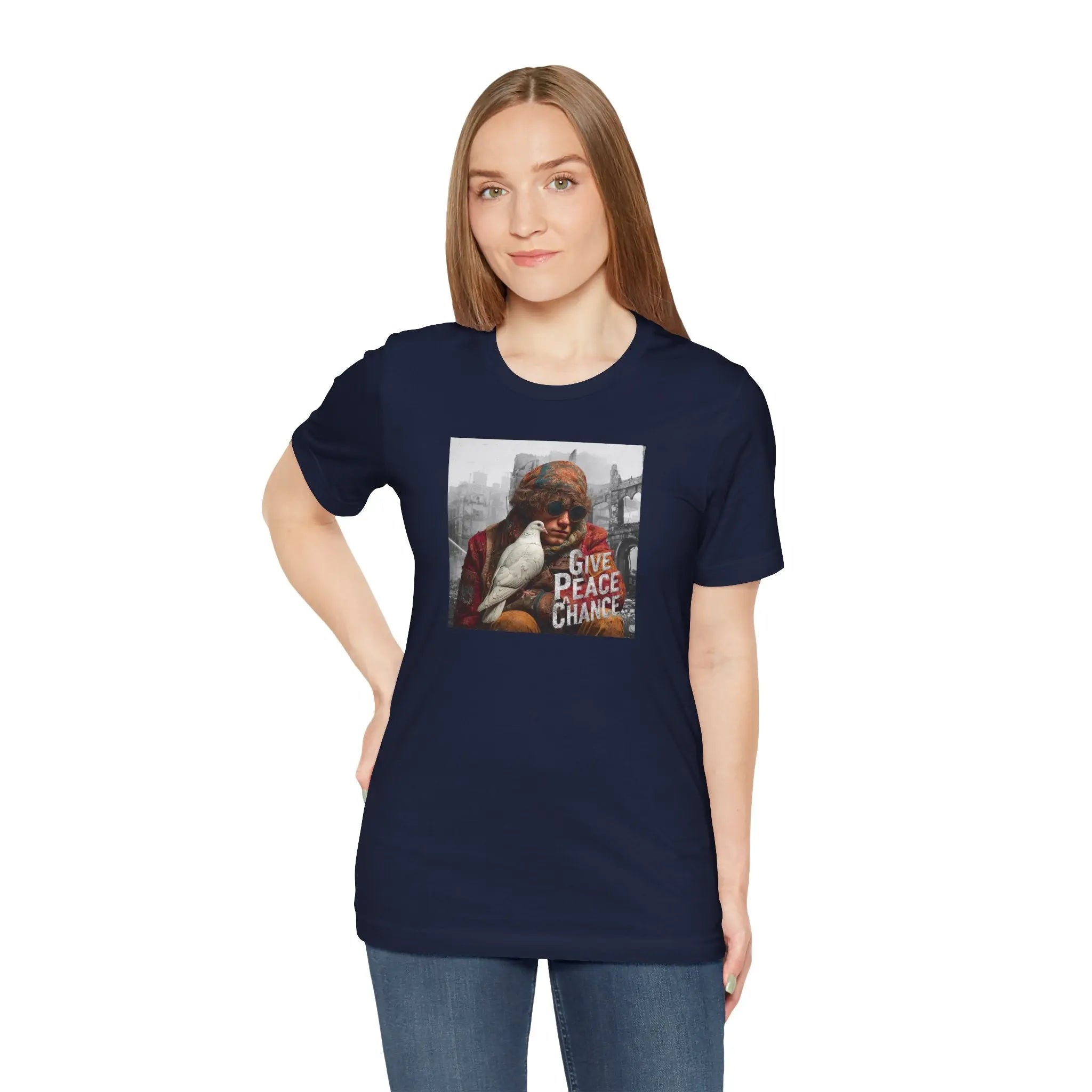 Boy and Dove Unisex T-Shirt | World Peace Symbol Anti-War T-shirt | Teezers Apparel - Teezers
