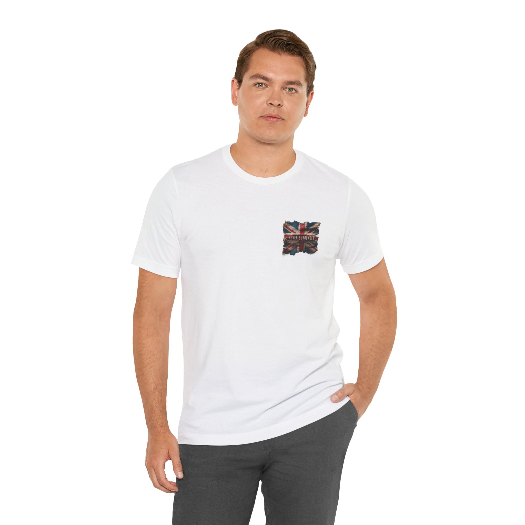"Never Surrender" British Unisex T-Shirt – Stand Proud, Stand Strong, Stand Independent