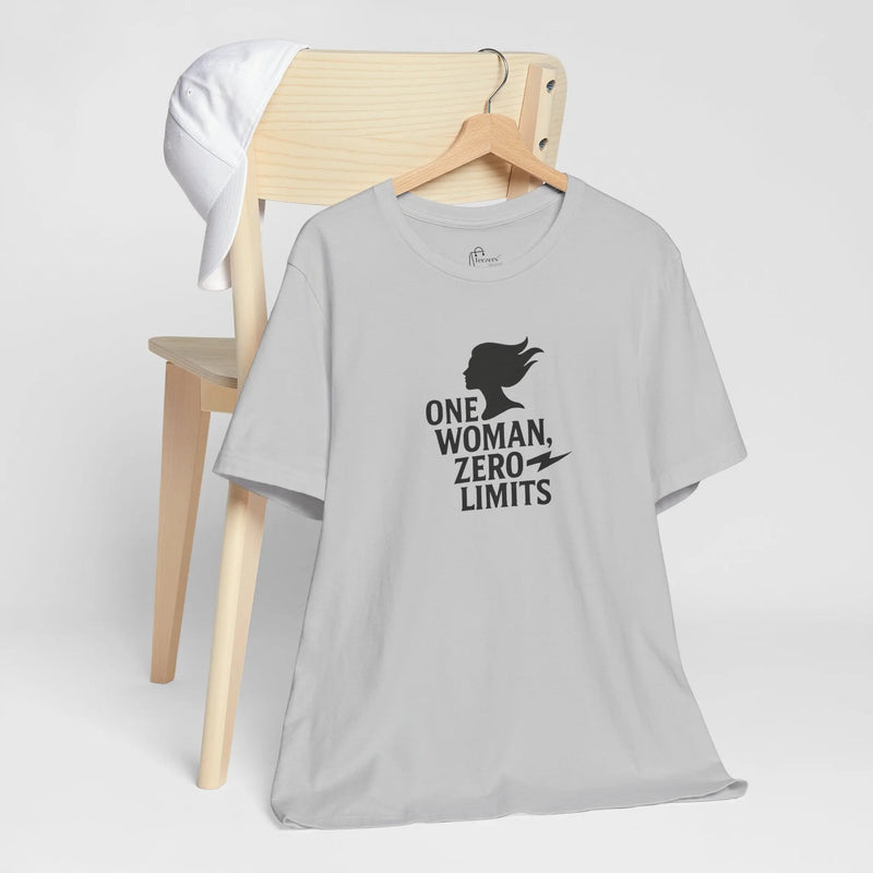 "One Woman Zero Limits" Motivational Women Empowerment T-Shirt – Feminist Graphic Tee for Strong Independent Women - Teezers