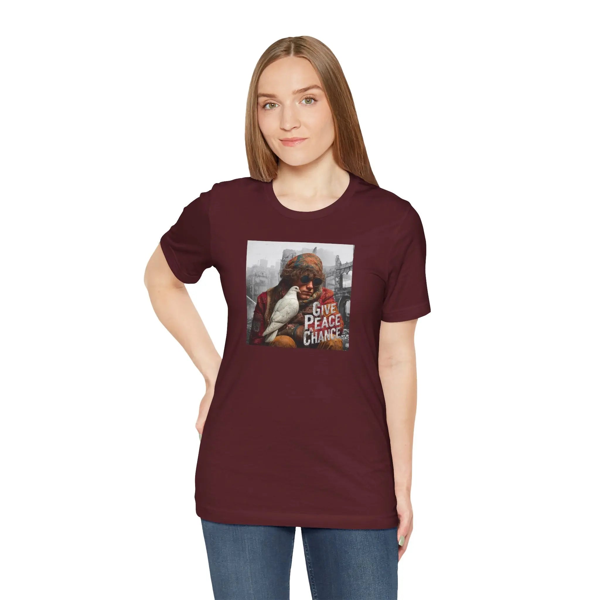 Boy and Dove Unisex T-Shirt | World Peace Symbol Anti-War T-shirt | Teezers Apparel - Teezers