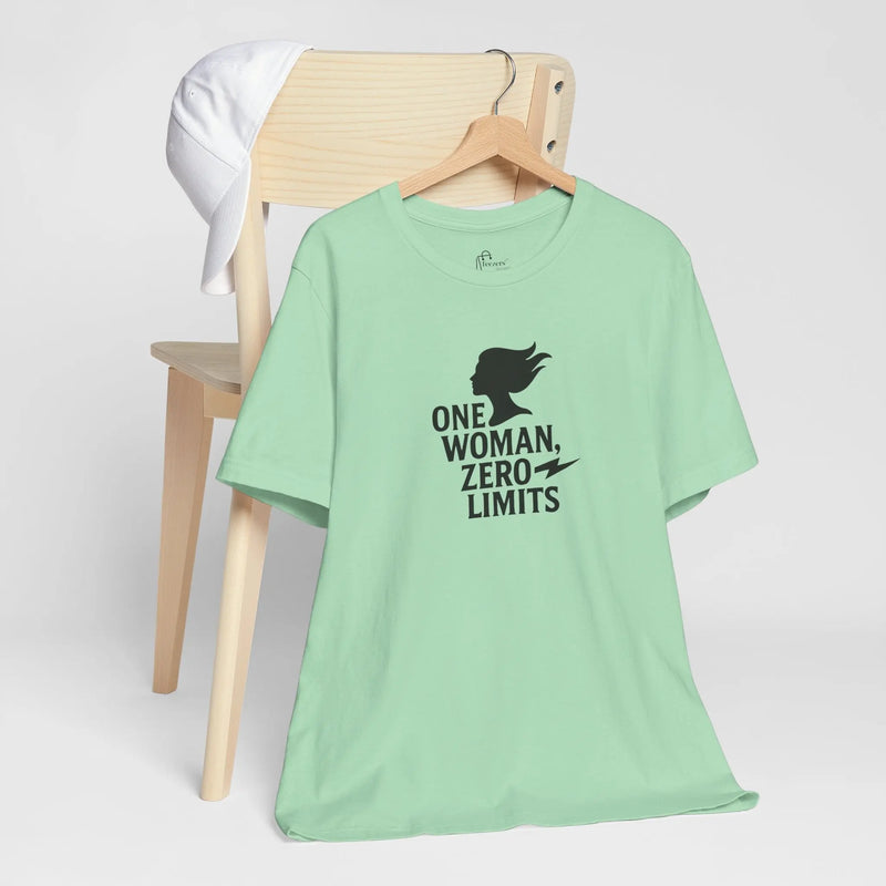"One Woman Zero Limits" Motivational Women Empowerment T-Shirt – Feminist Graphic Tee for Strong Independent Women - Teezers