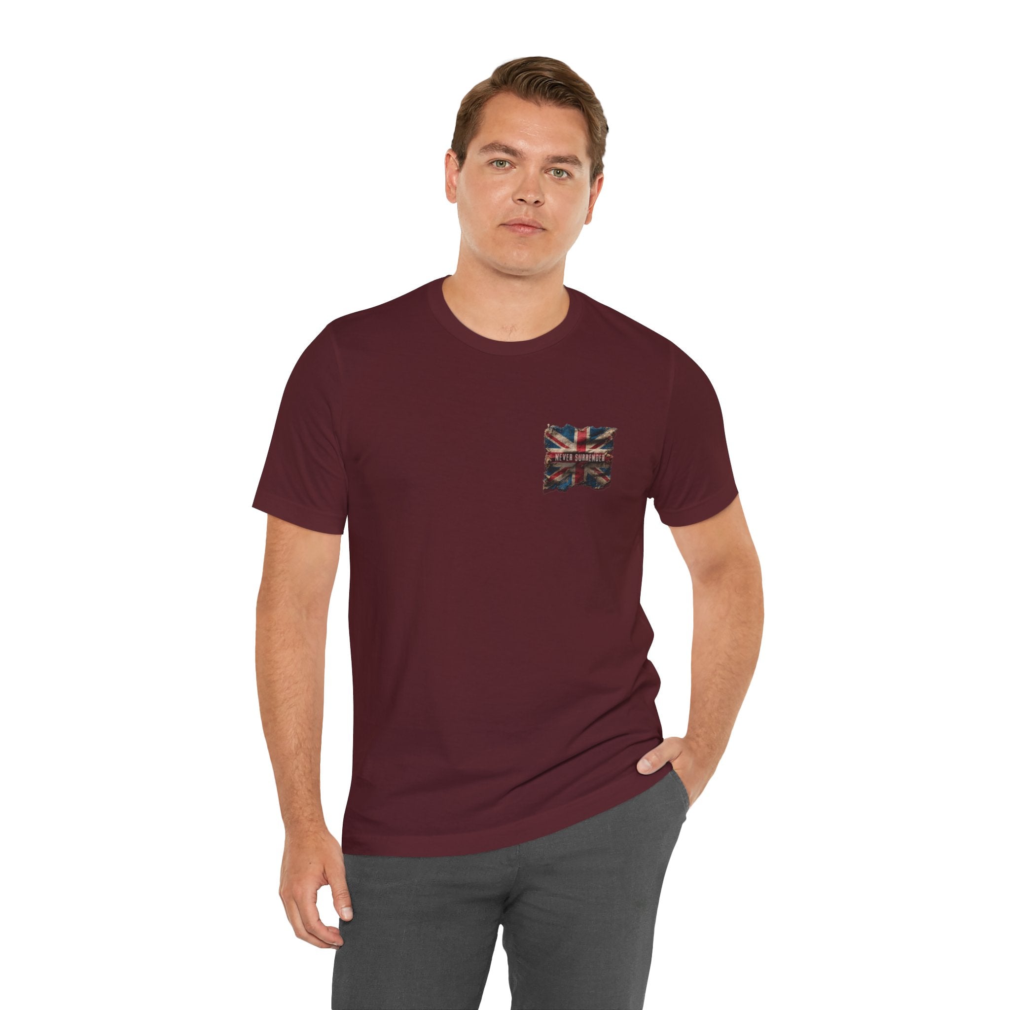 "Never Surrender" British Unisex T-Shirt – Stand Proud, Stand Strong, Stand Independent
