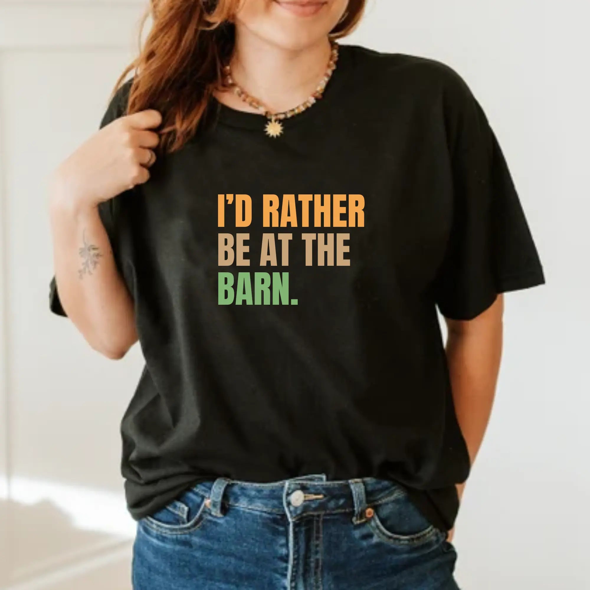 I'd Rather Be At the Barn Unisex T-Shirt Printify