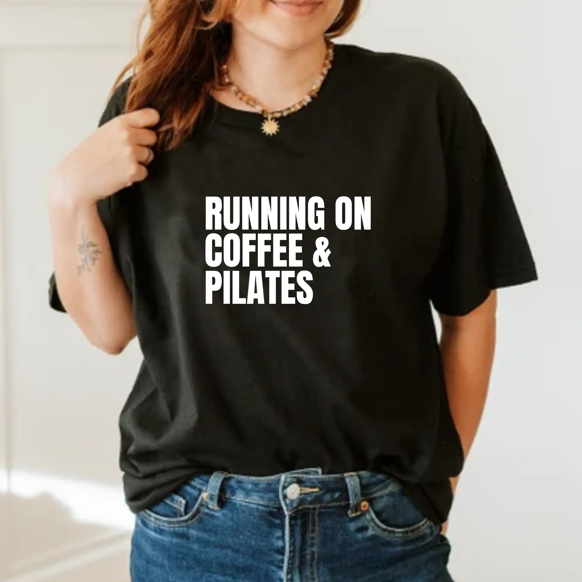 Running On Coffee and Pilates Unisex T-Shirt Printify