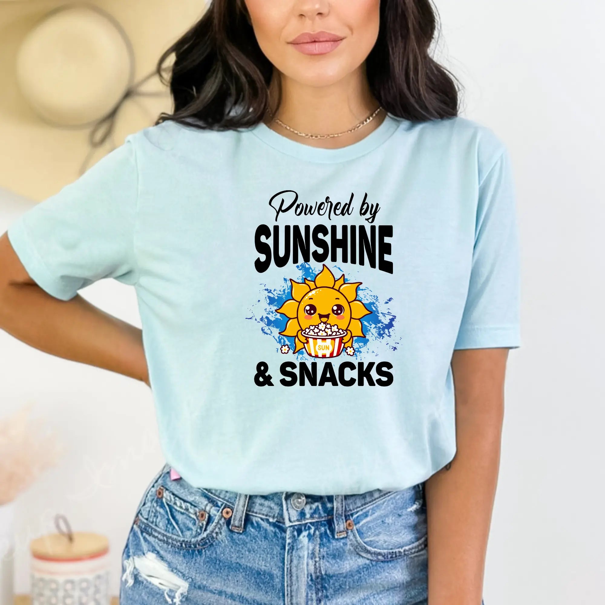 Powered By Sunshine & Snacks Unisex T-Shirt - Teezers