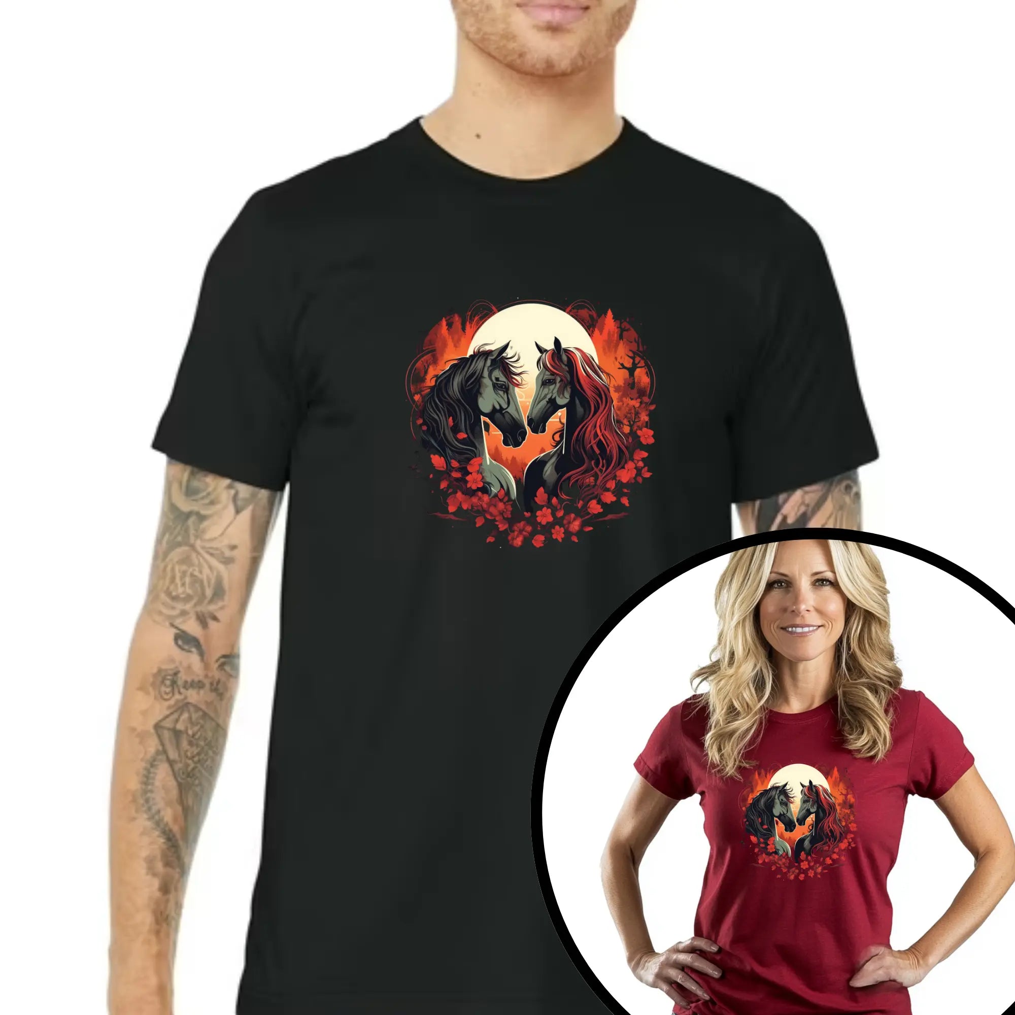 Horse Love Unisex T-Shirt | Love Horses Unisex T-shirt for Men and Women | Teezers Apparel - Teezers