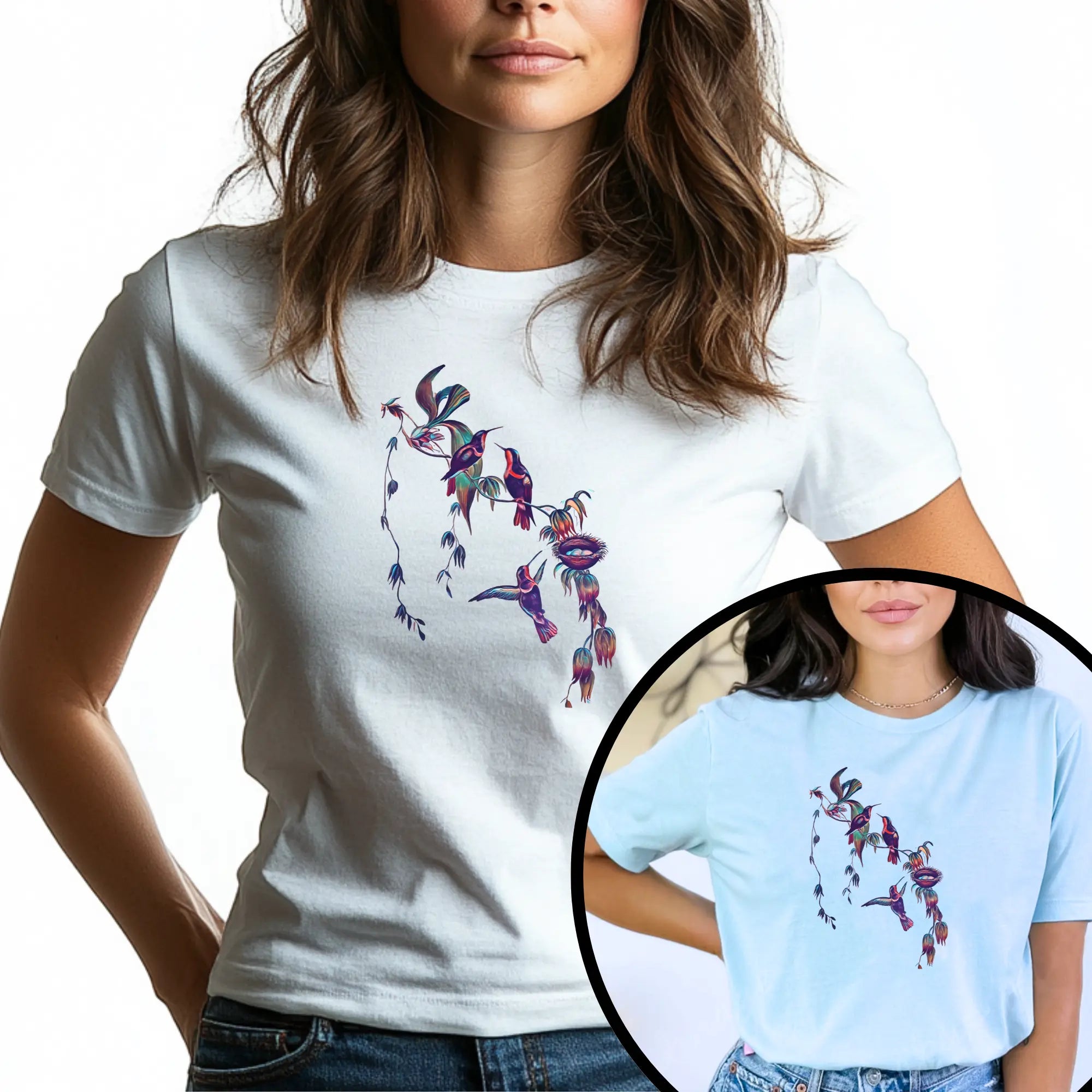 Humming Birds for Nature Lovers Unisex T-shirt | Hummingbird T‑shirt for Bird Watcher Gift | Teezers Apparel - Teezers