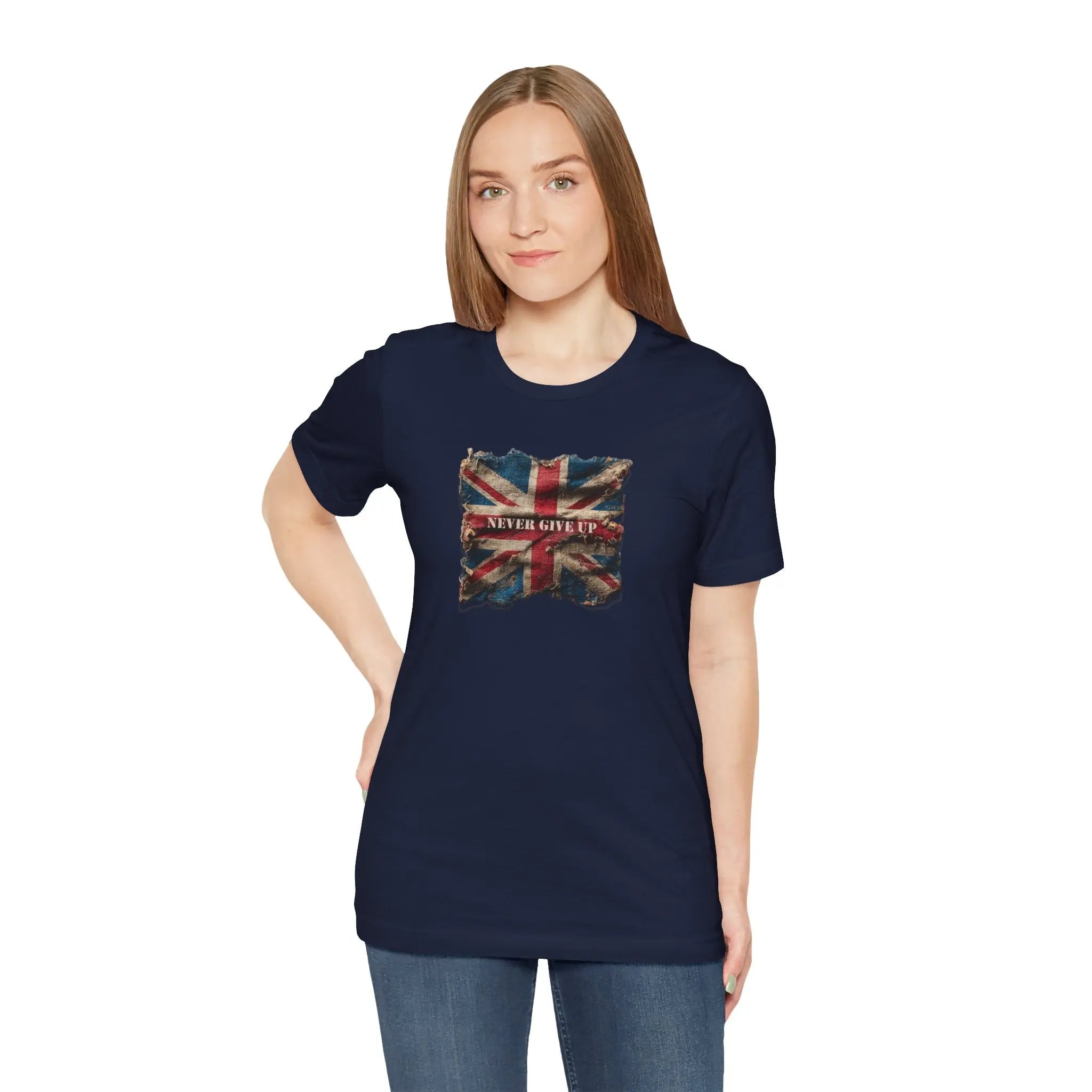"Never Give Up" Inspirational Unisex T-Shirt – Motivational Quote Tee for Everyday Strength (UK) - Teezers