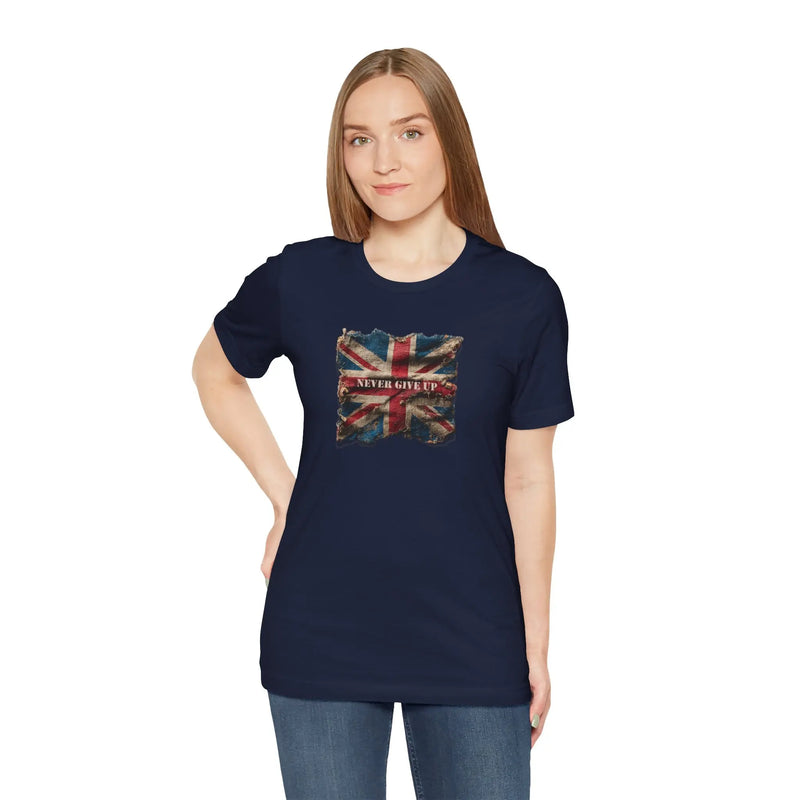 "Never Give Up" Inspirational Unisex T-Shirt – Motivational Quote Tee for Everyday Strength (UK) - Teezers