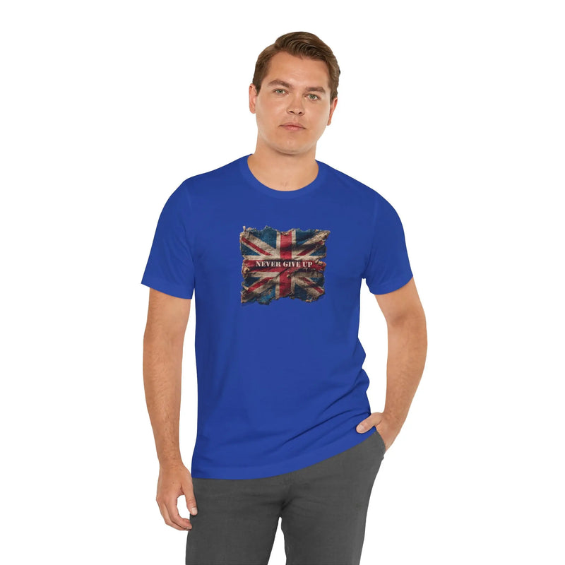 "Never Give Up" Inspirational Unisex T-Shirt – Motivational Quote Tee for Everyday Strength (UK) - Teezers