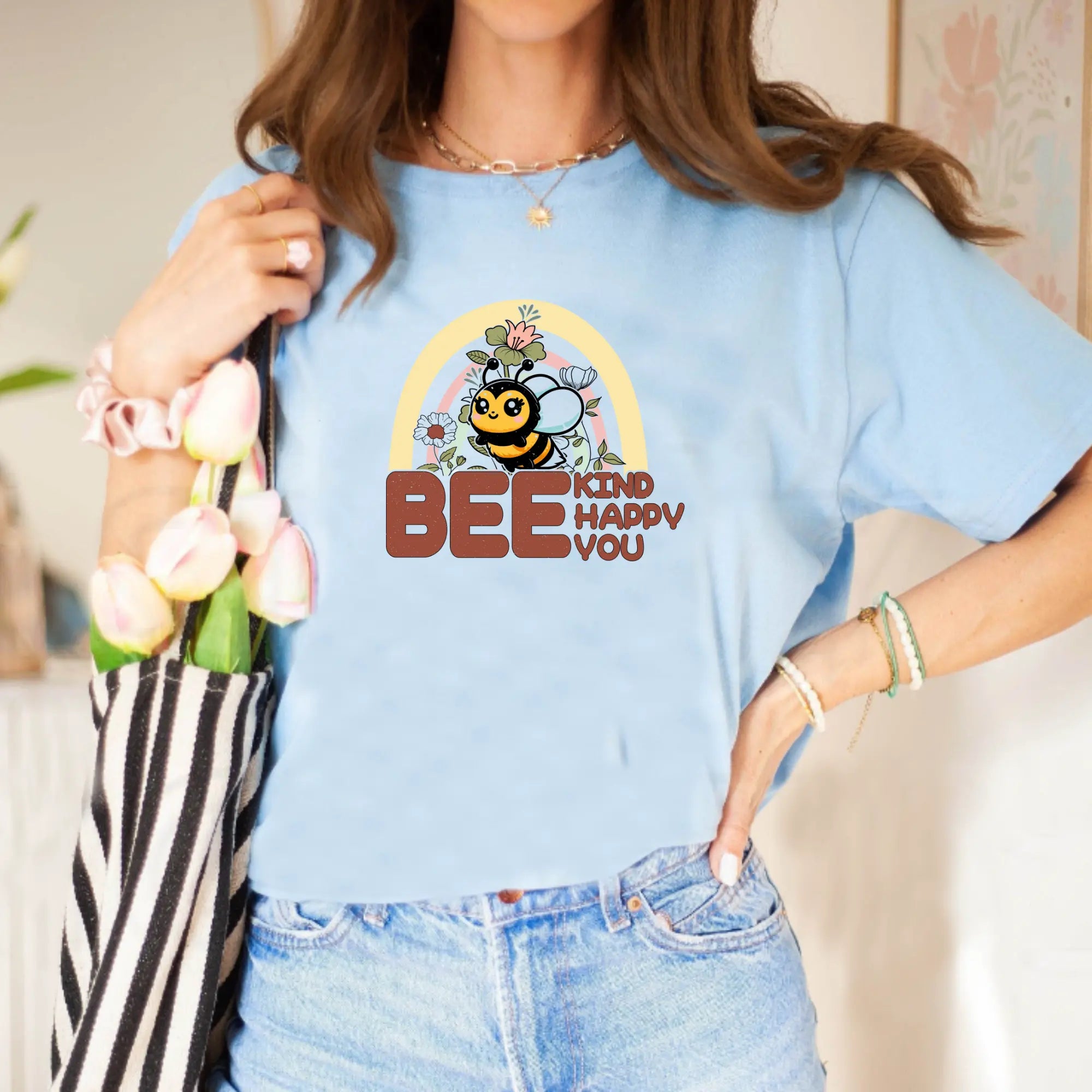 Bee Kind Bee Happy Bee You Unisex T-Shirt - Teezers