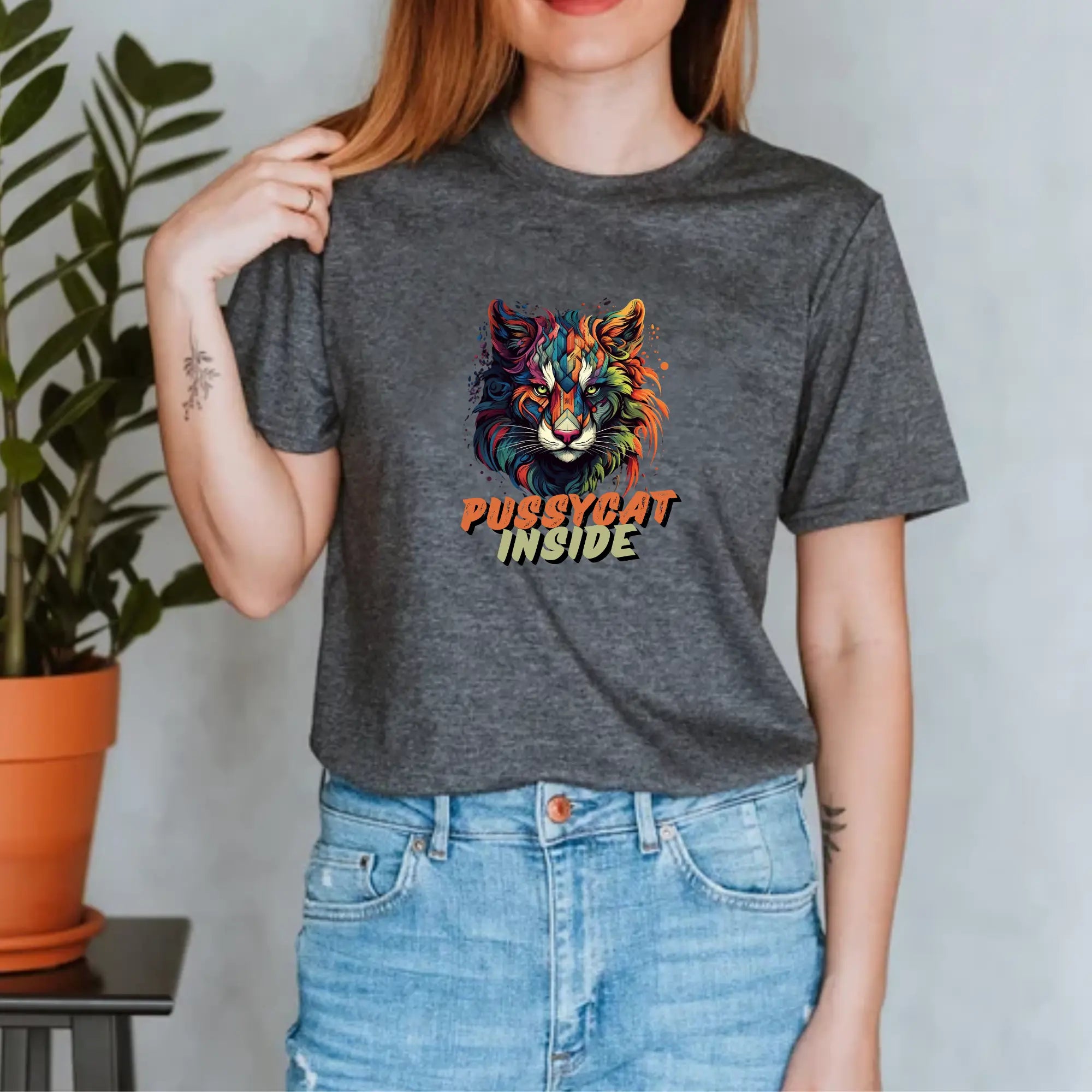 Pussycat Inside T-Shirt | Custom Cat Graphic Tee Unisex T-Shirt | Teezers Apparel Printify
