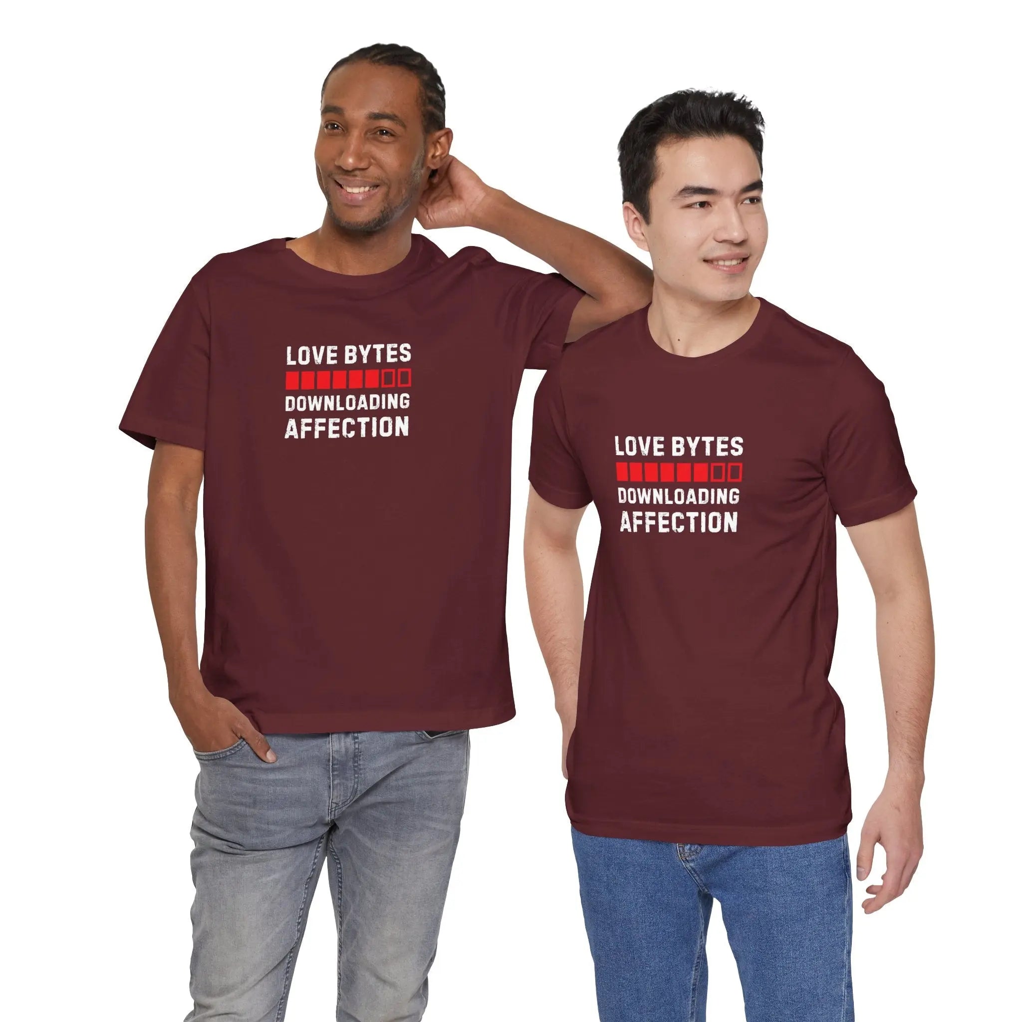 Love Bytes Downloading Affection Unisex T-Shirt - Teezers