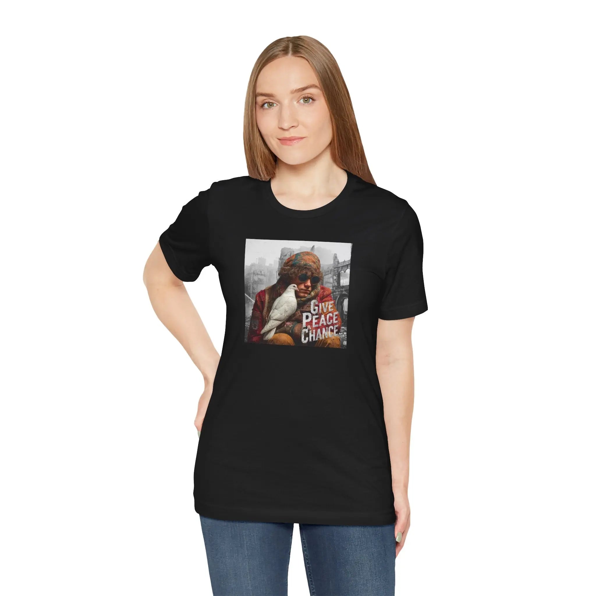 Boy and Dove Unisex T-Shirt | World Peace Symbol Anti-War T-shirt | Teezers Apparel - Teezers