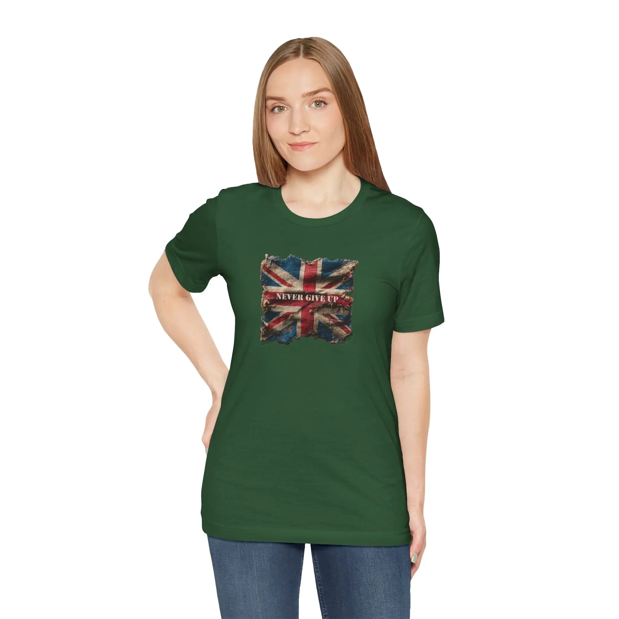 "Never Give Up" Inspirational Unisex T-Shirt – Motivational Quote Tee for Everyday Strength (UK) - Teezers