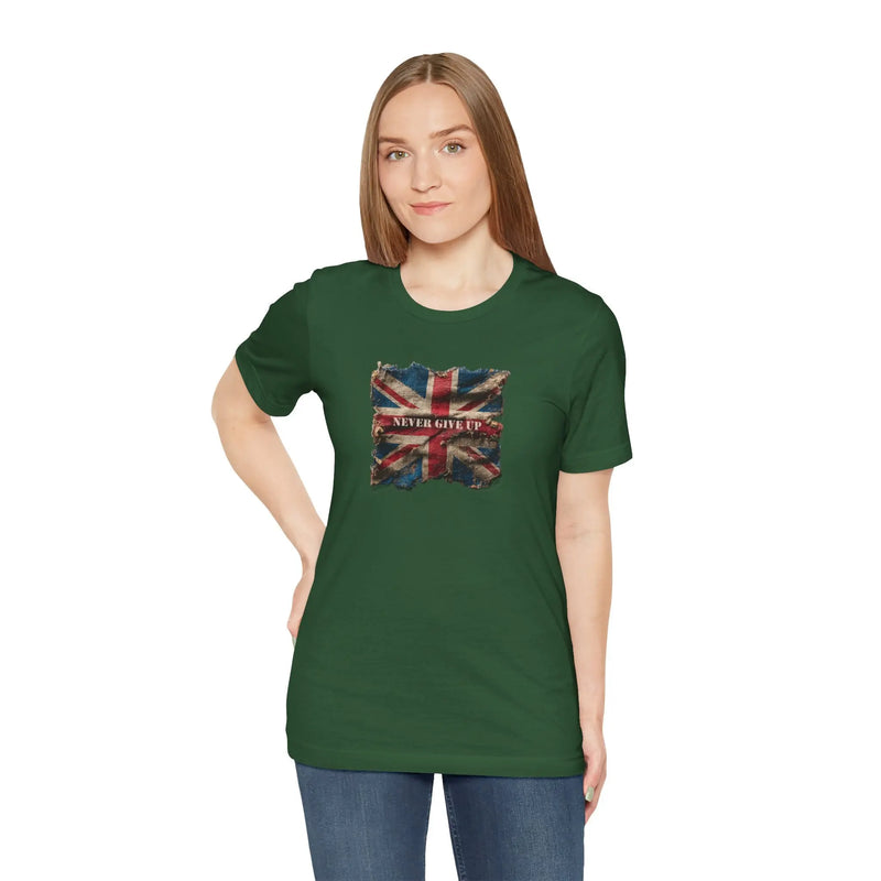 "Never Give Up" Inspirational Unisex T-Shirt – Motivational Quote Tee for Everyday Strength (UK) - Teezers