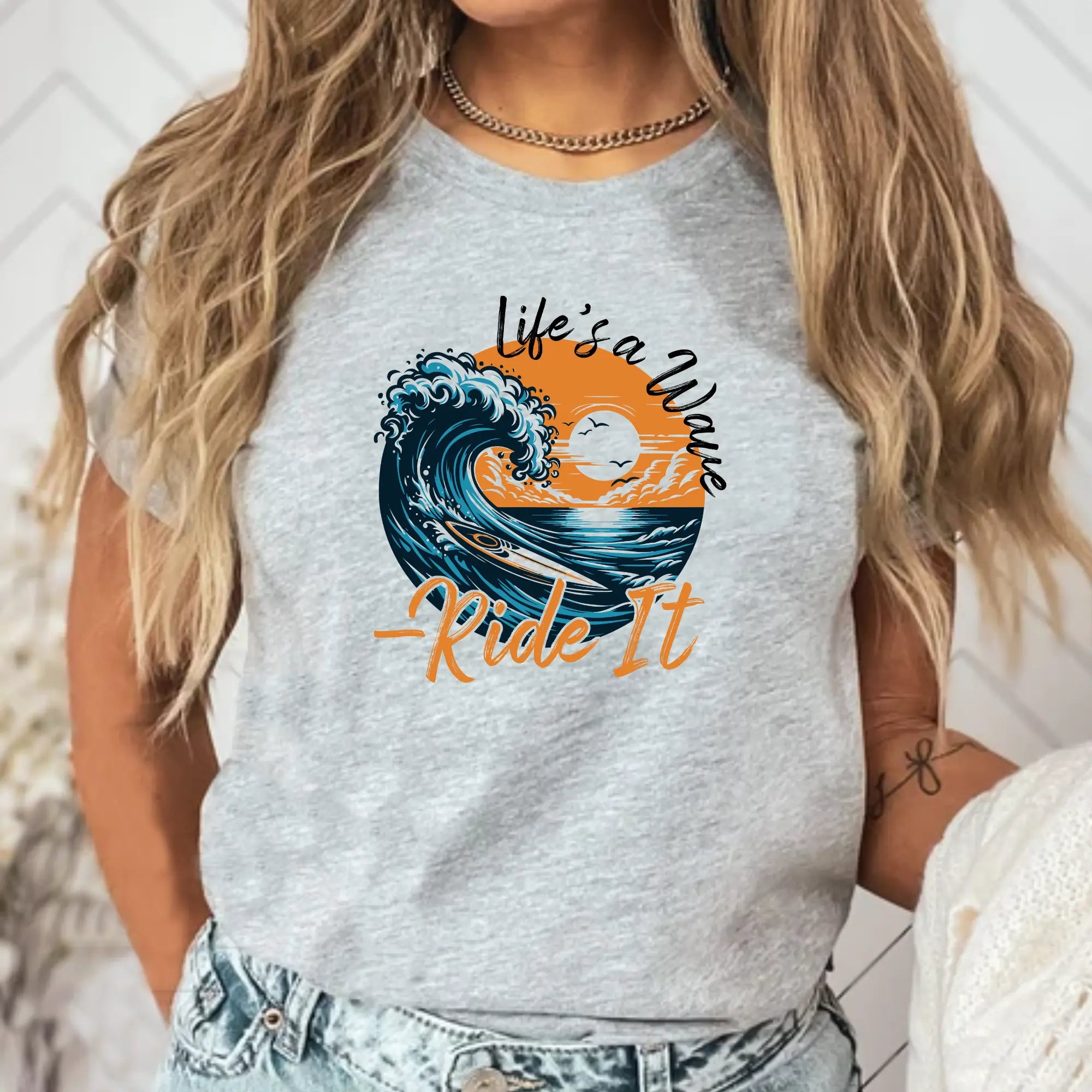 Life’s a Wave, Ride It – Surf-Inspired Unisex T-Shirt | Best Life’s a Wave Shirt Gift for Surfer | Teezers Apparel - Teezers