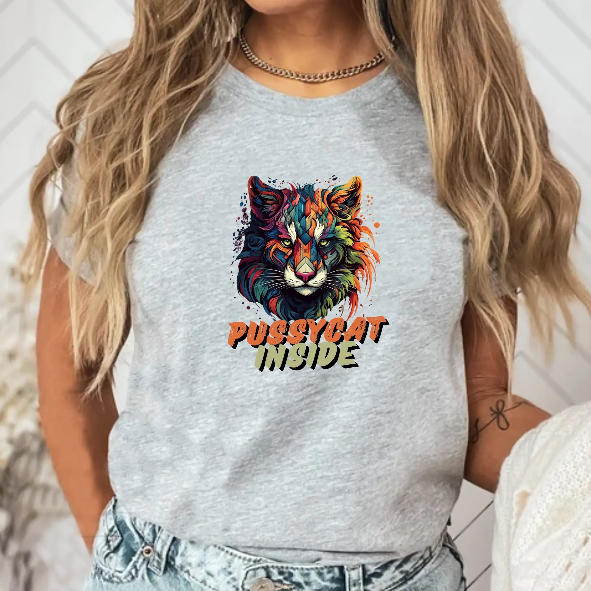Pussycat Inside T-Shirt | Custom Cat Graphic Tee Unisex T-Shirt | Teezers Apparel Printify