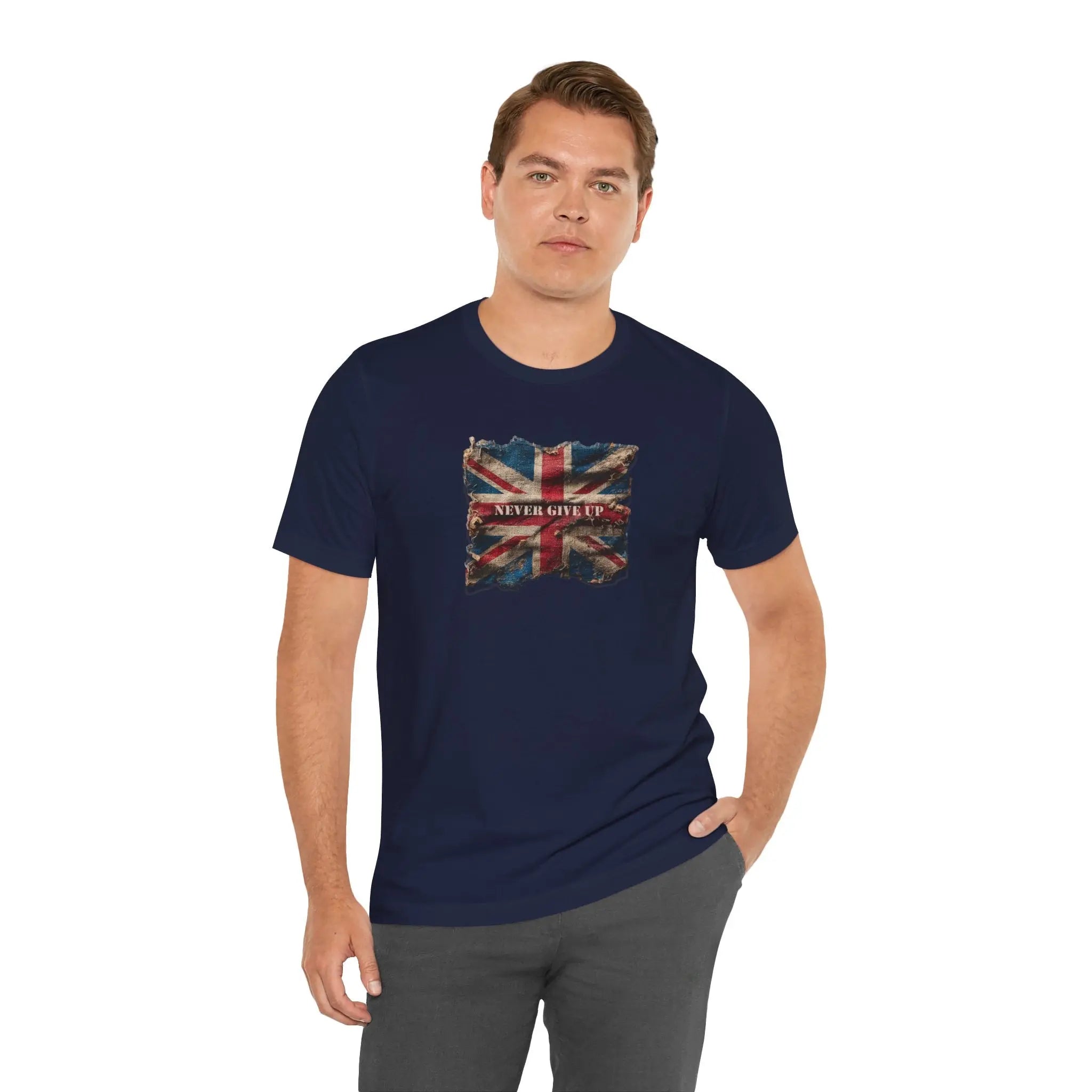 "Never Give Up" Inspirational Unisex T-Shirt – Motivational Quote Tee for Everyday Strength (UK) - Teezers