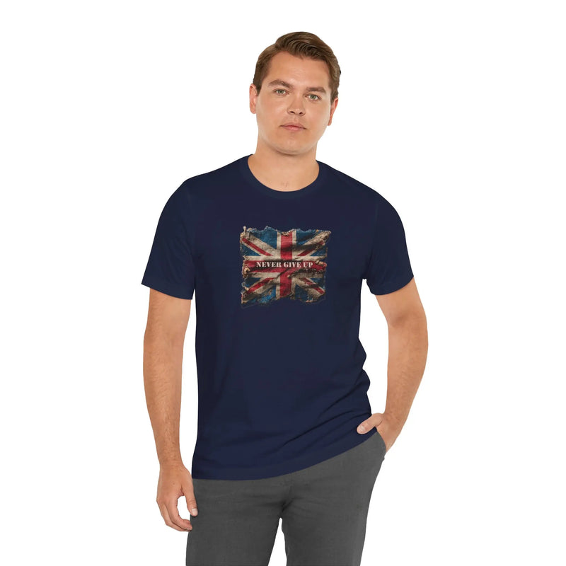 "Never Give Up" Inspirational Unisex T-Shirt – Motivational Quote Tee for Everyday Strength (UK) - Teezers