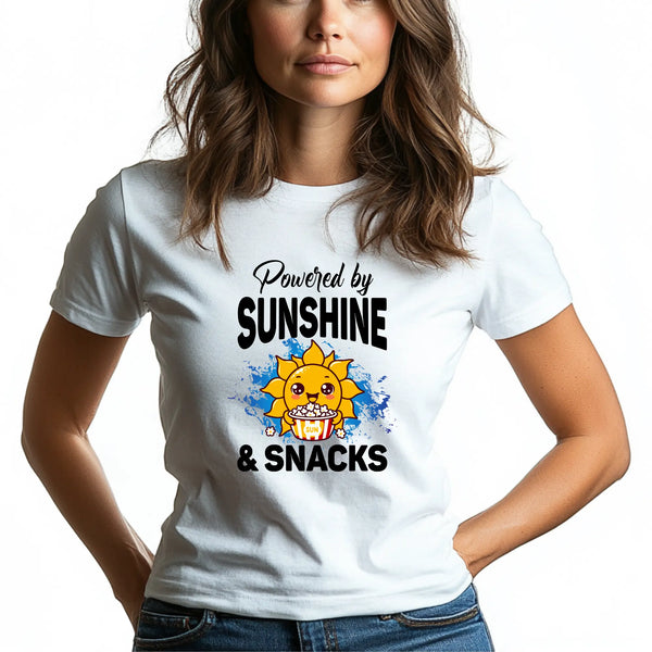 Powered By Sunshine & Snacks Unisex T-Shirt - Teezers