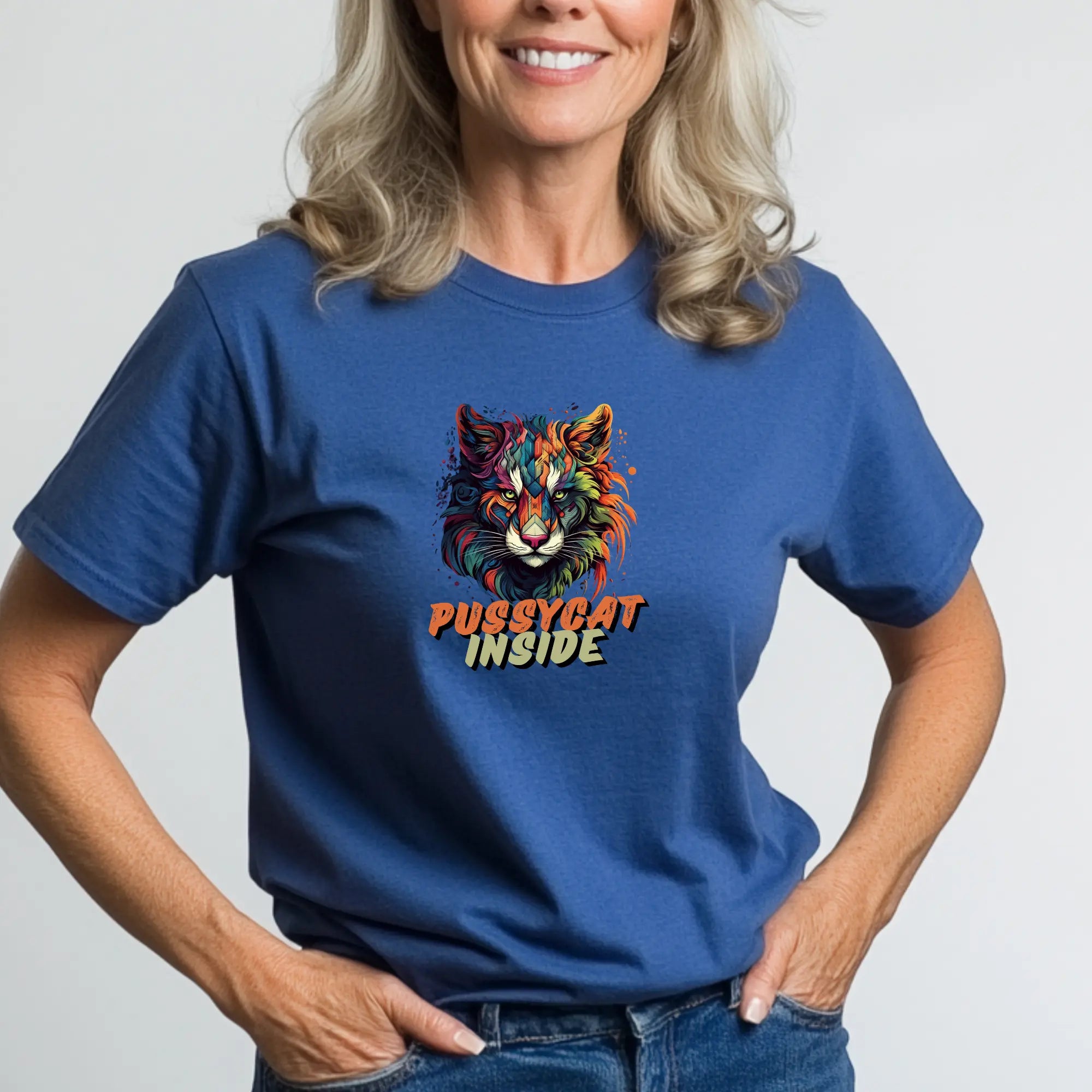 Pussycat Inside T-Shirt | Custom Cat Graphic Tee Unisex T-Shirt | Teezers Apparel Printify