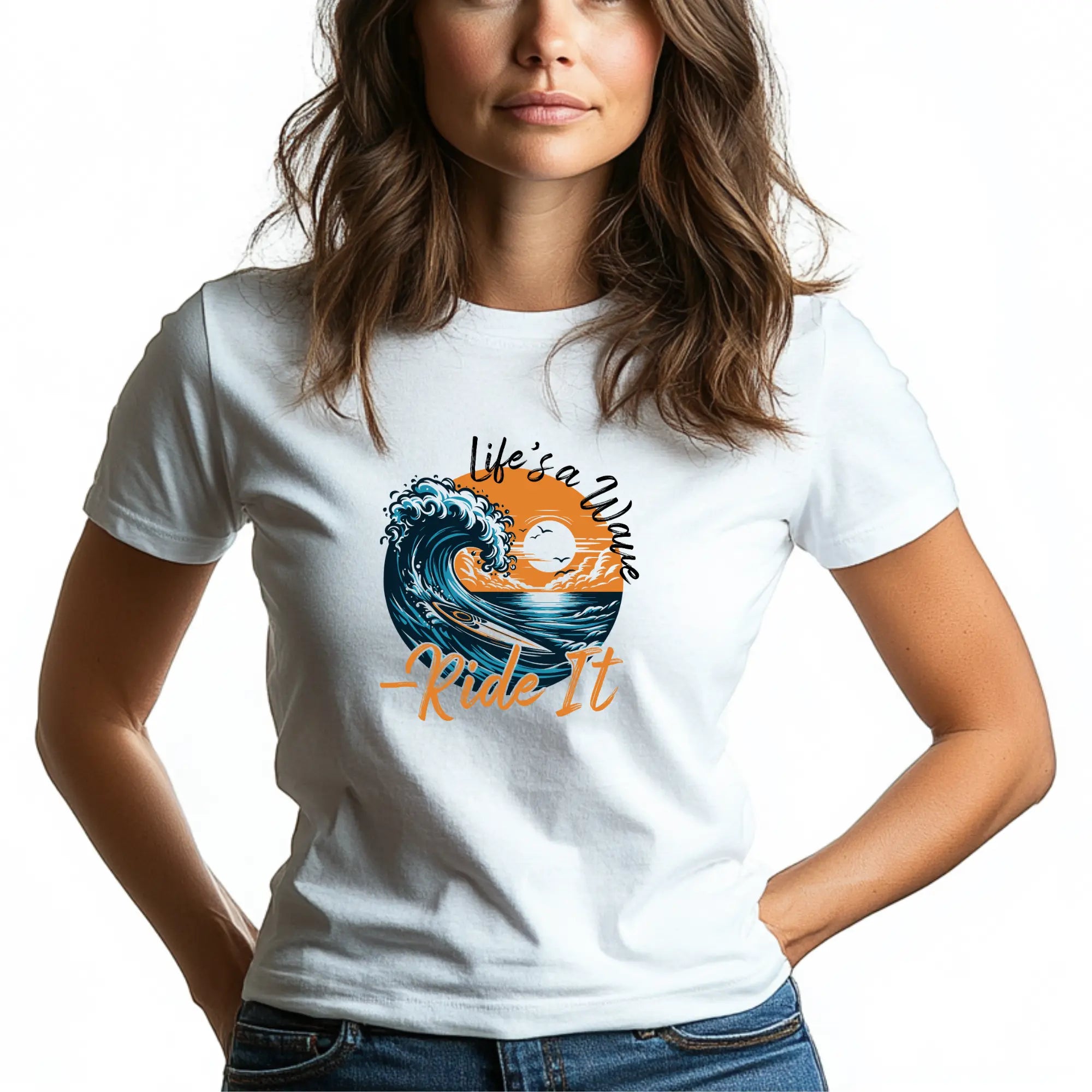 Life’s a Wave, Ride It – Surf-Inspired Unisex T-Shirt | Best Life’s a Wave Shirt Gift for Surfer | Teezers Apparel - Teezers
