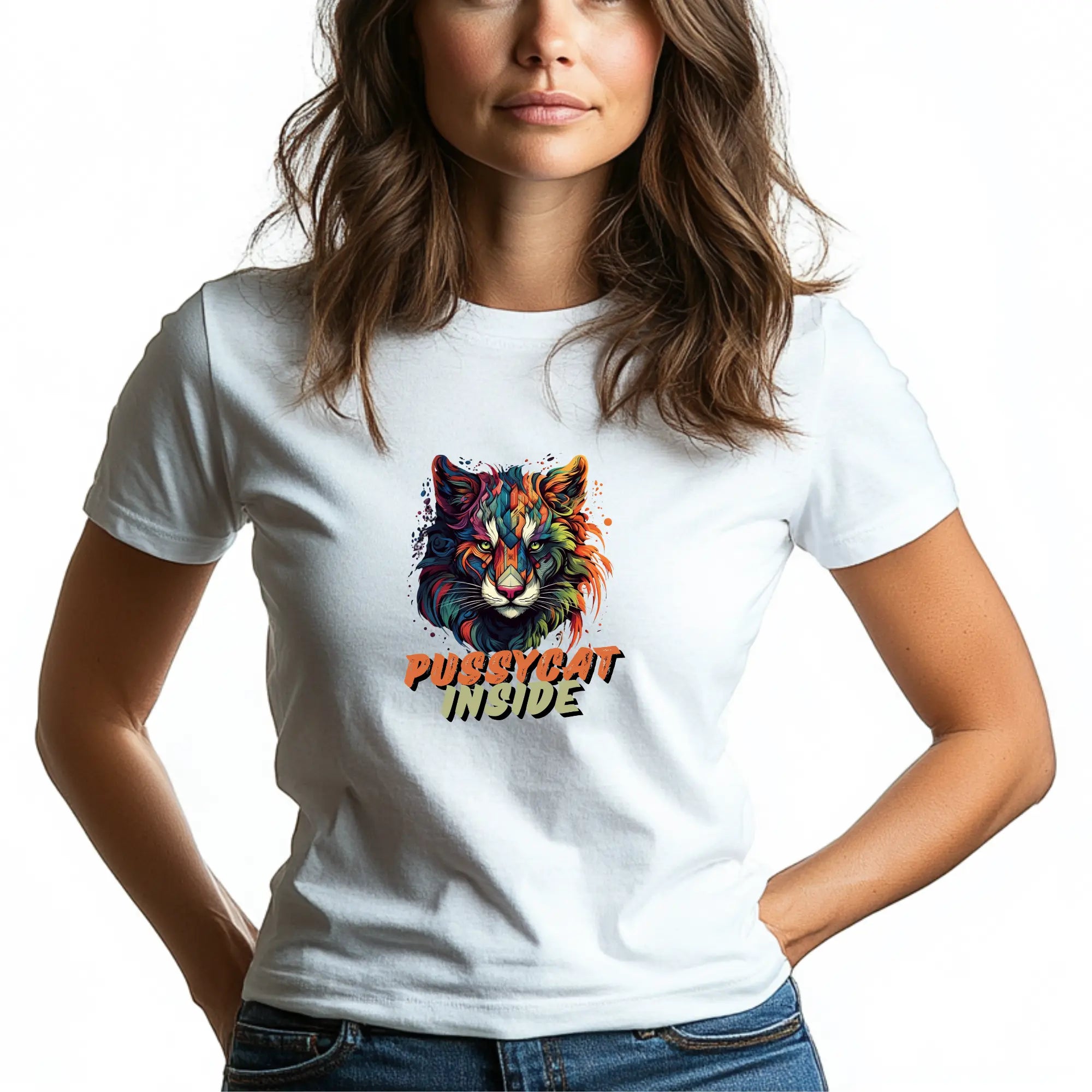 Pussycat Inside T-Shirt | Custom Cat Graphic Tee Unisex T-Shirt | Teezers Apparel Printify