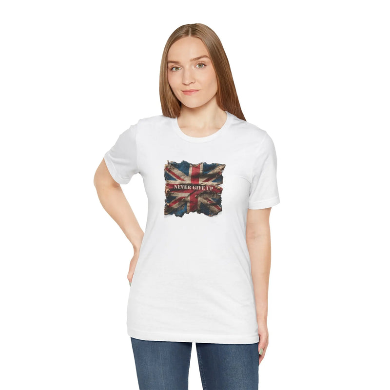 "Never Give Up" Inspirational Unisex T-Shirt – Motivational Quote Tee for Everyday Strength (UK) - Teezers
