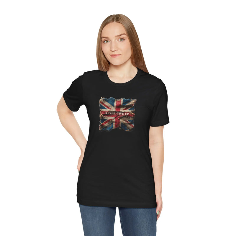 "Never Give Up" Inspirational Unisex T-Shirt – Motivational Quote Tee for Everyday Strength (UK) - Teezers