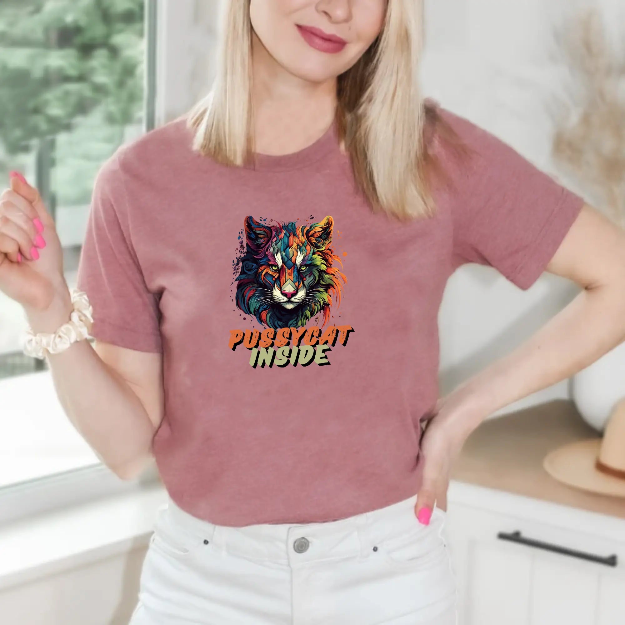 Pussycat Inside T-Shirt | Custom Cat Graphic Tee Unisex T-Shirt | Teezers Apparel Printify