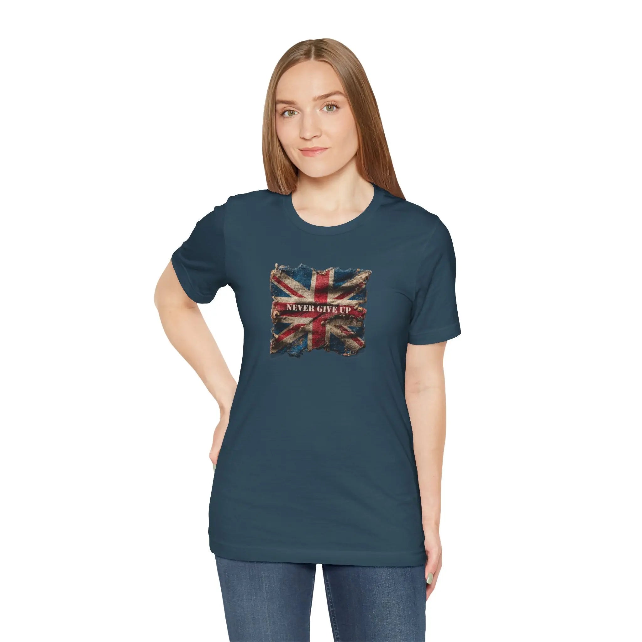 "Never Give Up" Inspirational Unisex T-Shirt – Motivational Quote Tee for Everyday Strength (UK) - Teezers